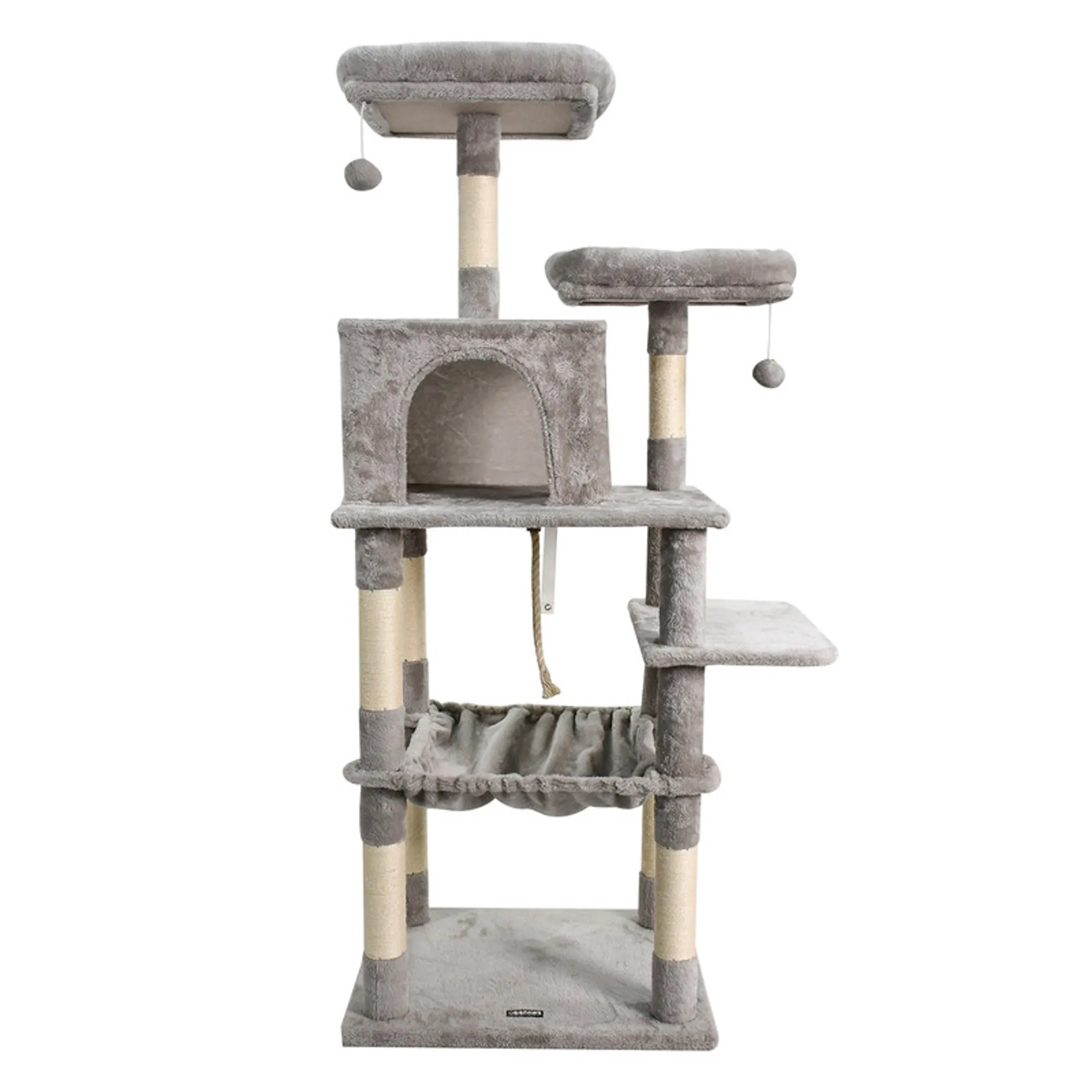 GOOPAWS 34-in Faux Fur Top Perch Cat Tree & Condo - Image 2