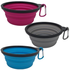 Mr. Peanut’s Collapsible Silicone Bowls with Color Matched Carabiner Clips