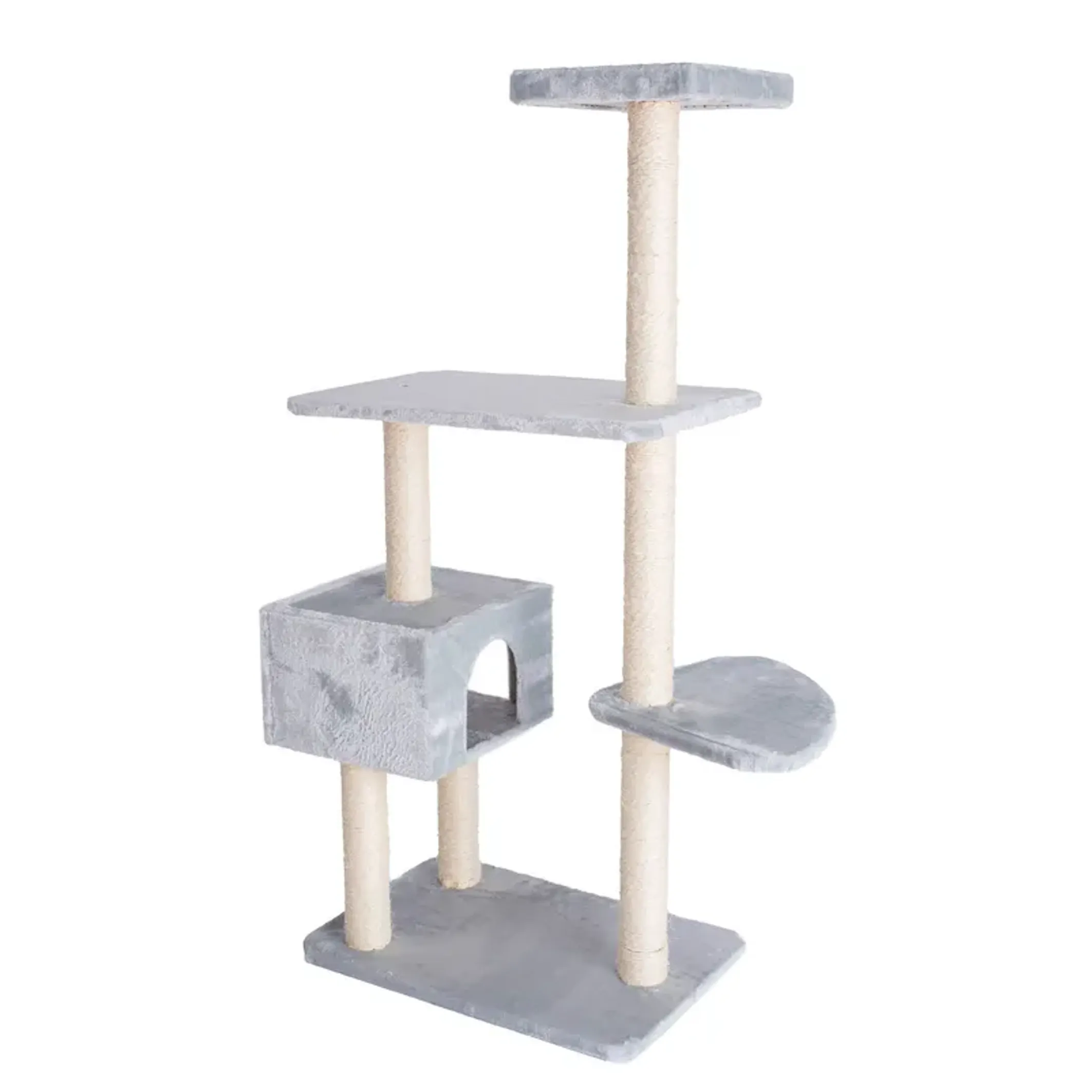 GleePet 57-Inch Cat Tree Real Wood Climbing Perch Gray - Image 5