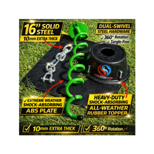 Double Dog Run Tangle-free Two Dog Tie Out Stake