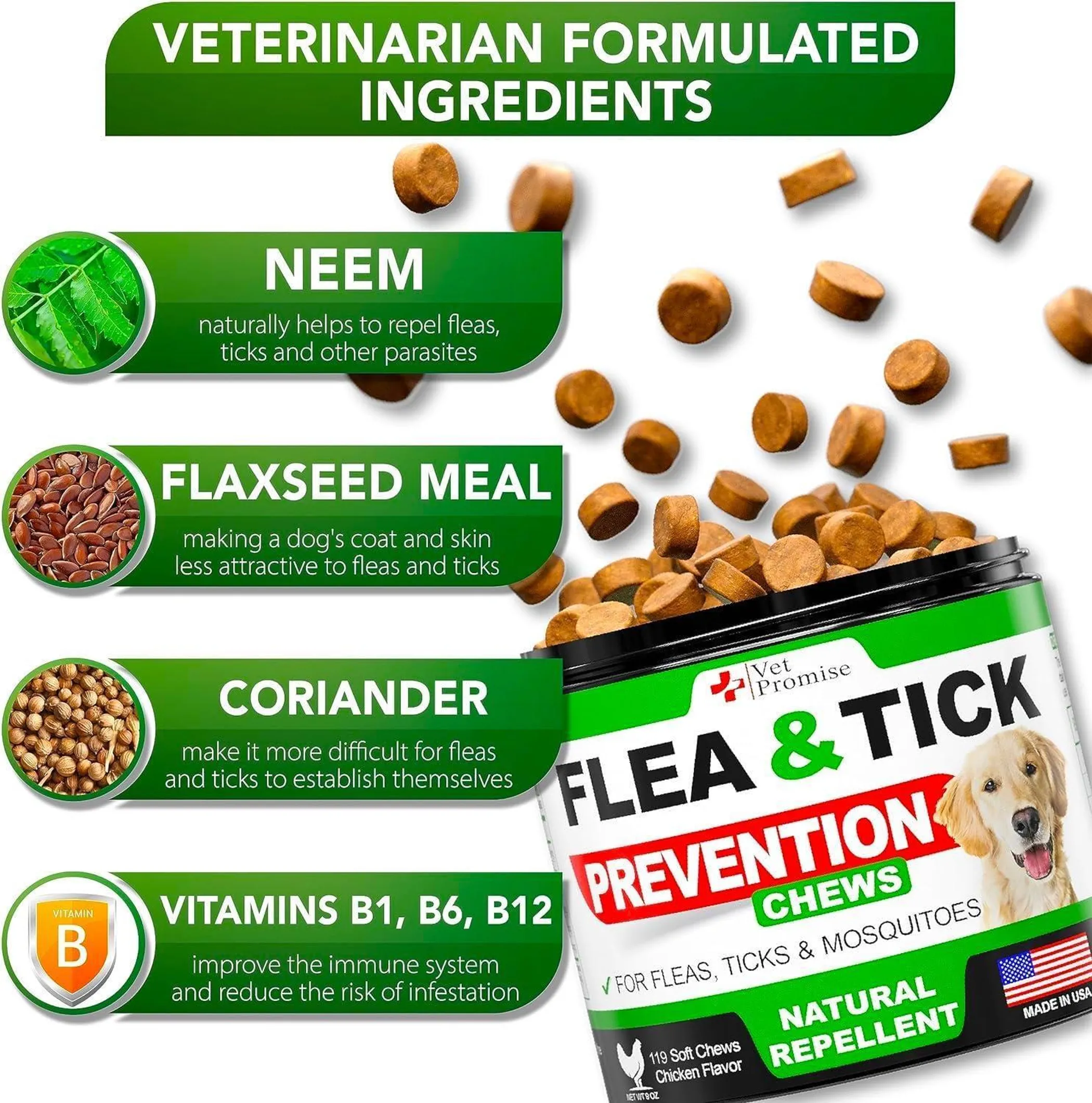 Flea and Tick Prevention for Dogs Chews Natural Dog - Image 3