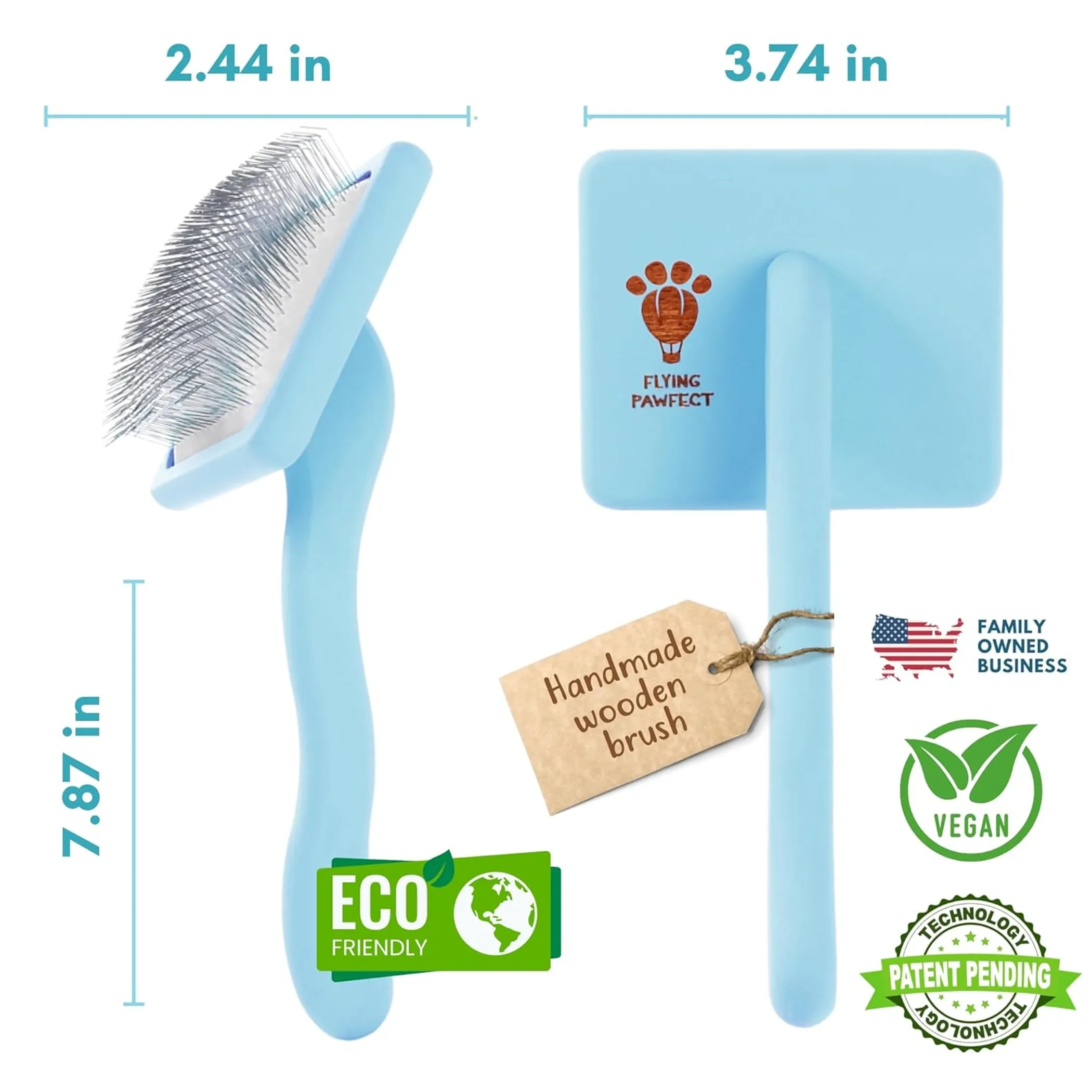 Flat Pet Slicker Brush - Image 3