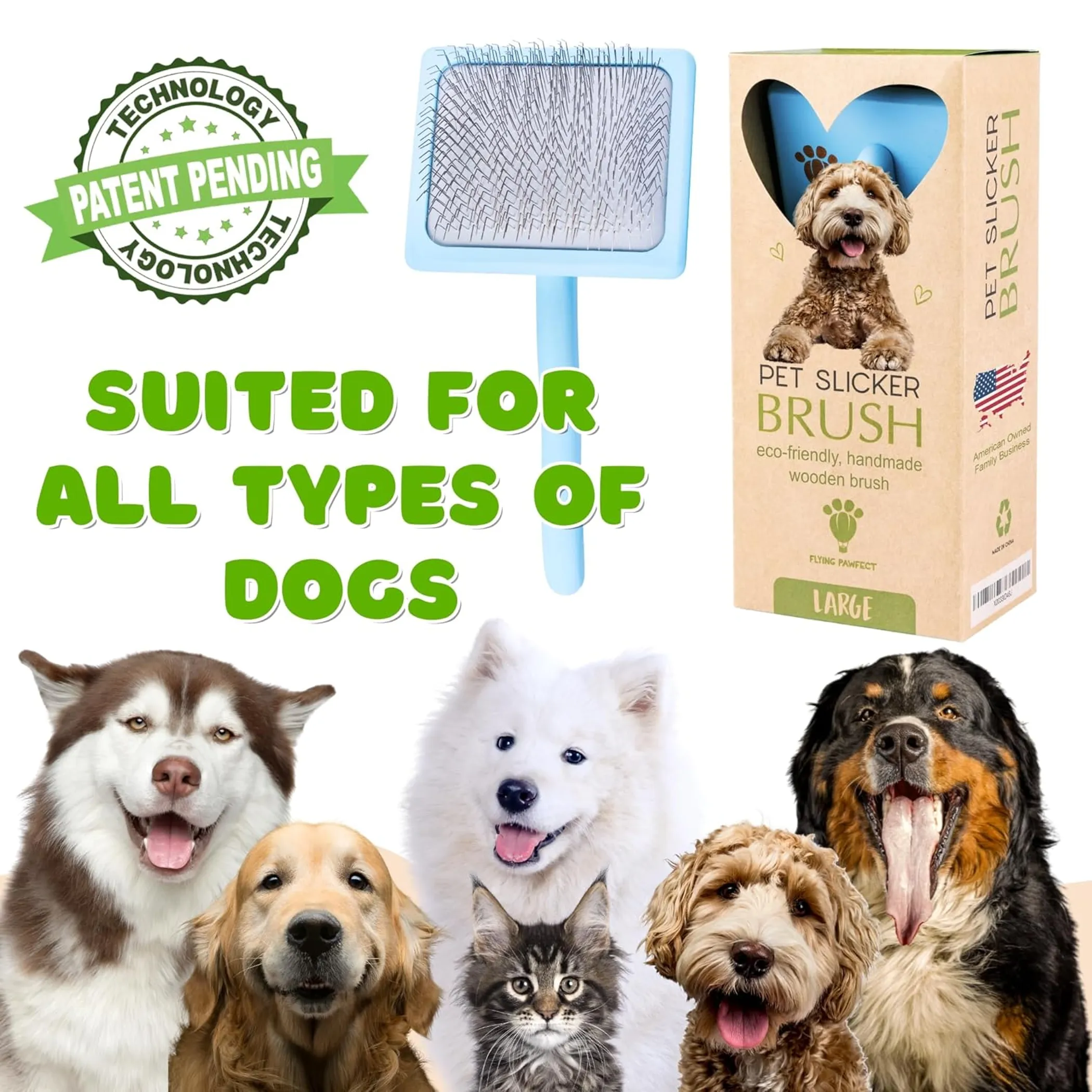 Flat Pet Slicker Brush - Image 4