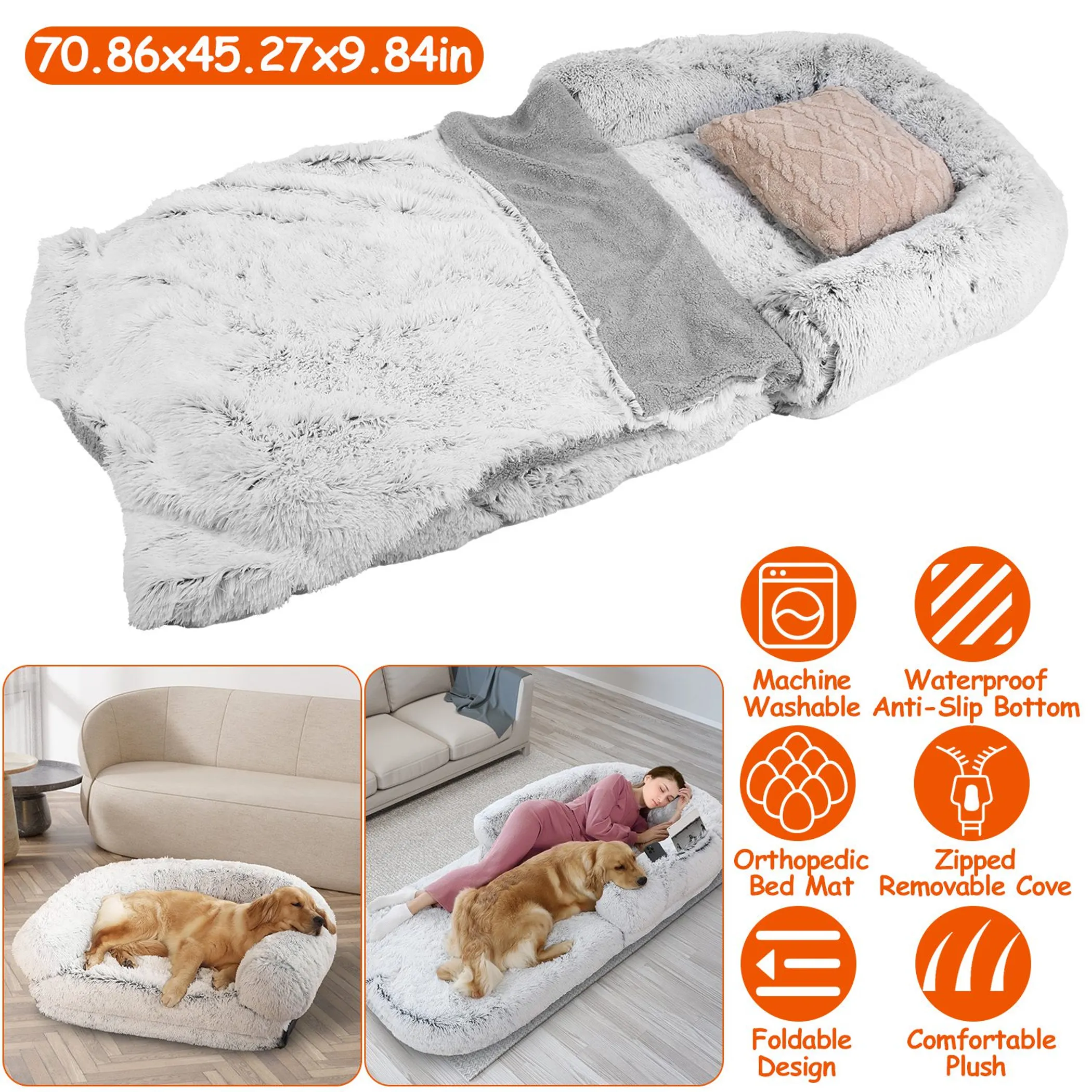 Large Foldable Human Size Dog Bed - Image 4
