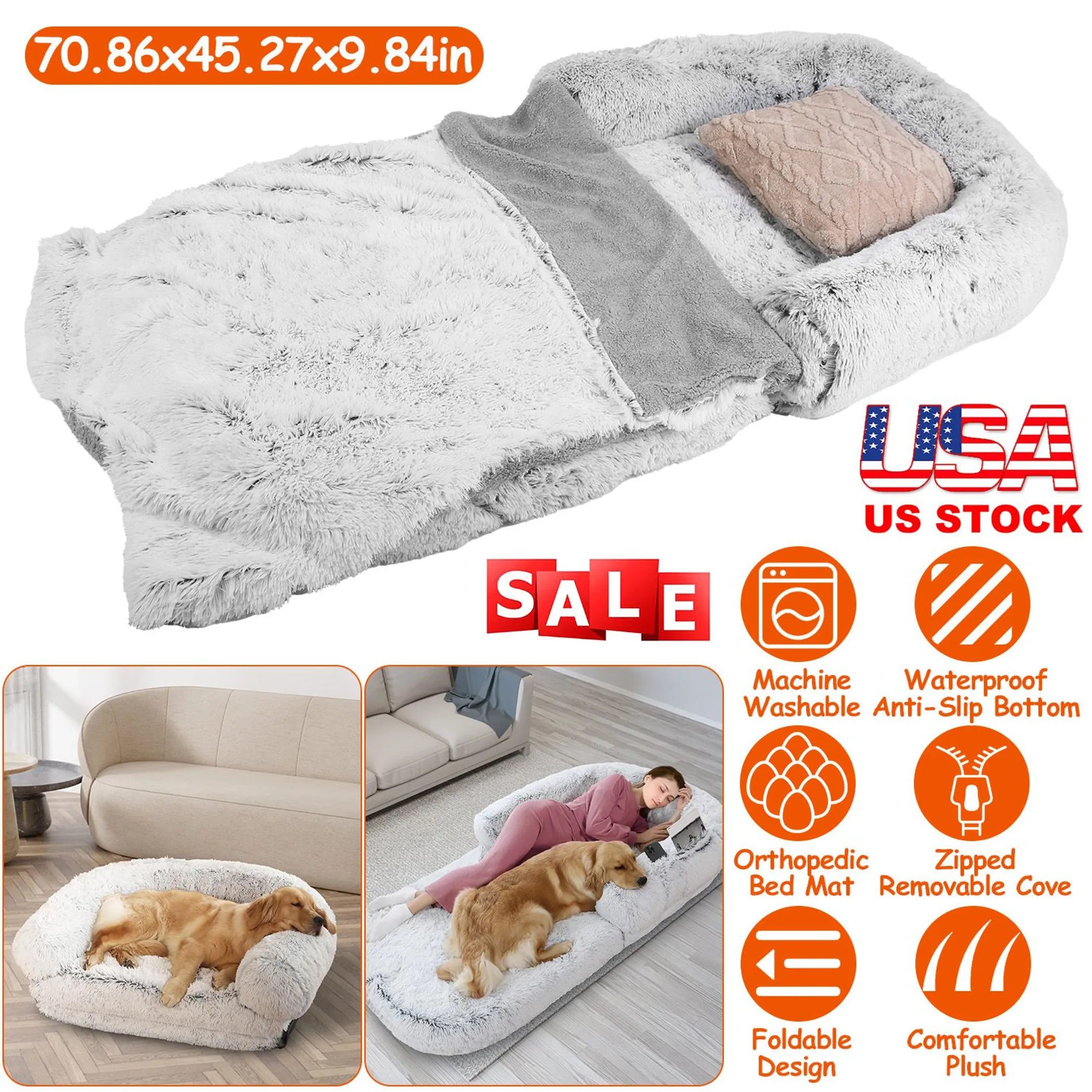 Large Foldable Human Size Dog Bed - Image 5