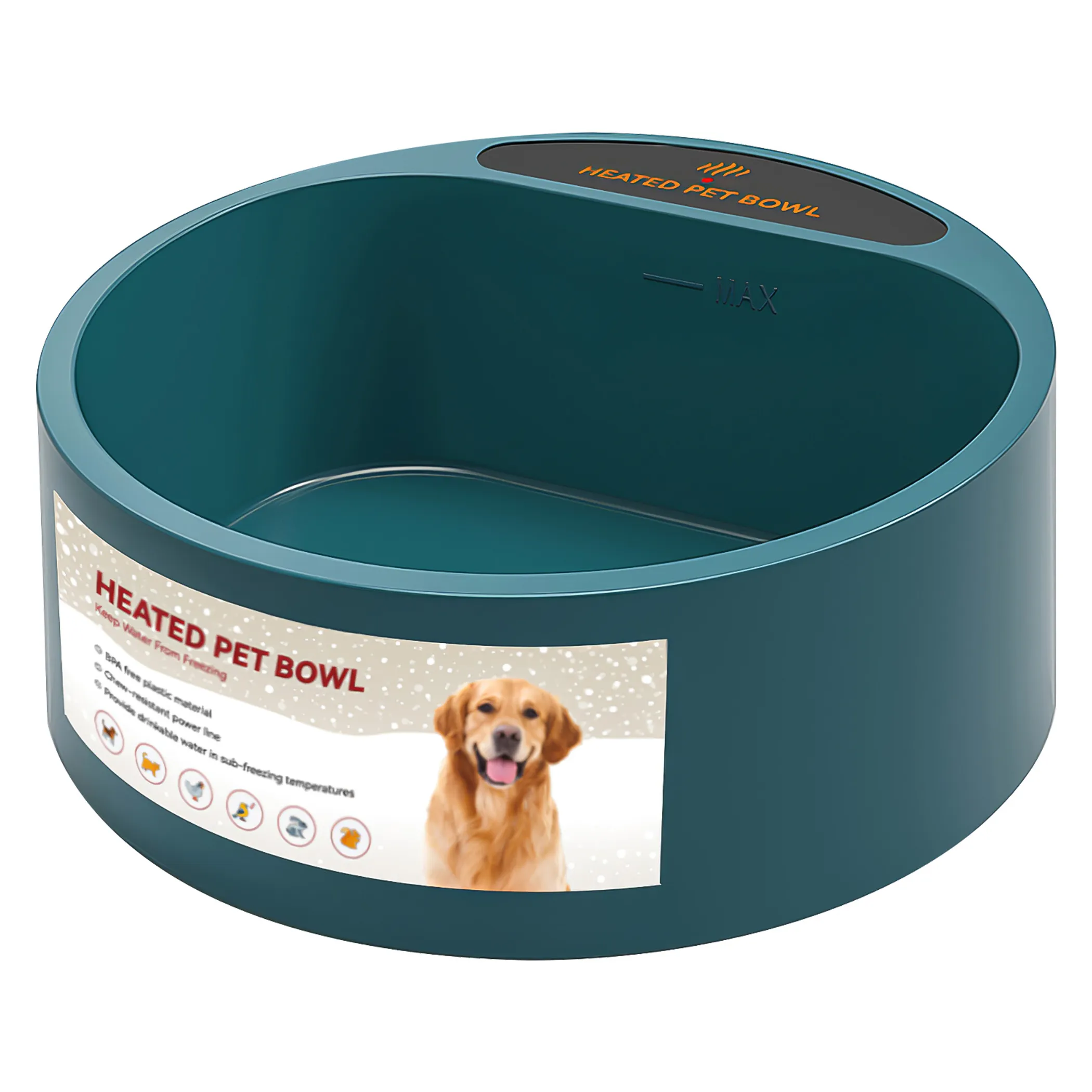 Heated Water Bowl for Dog Cat 74.4OZ Heating Water Dish