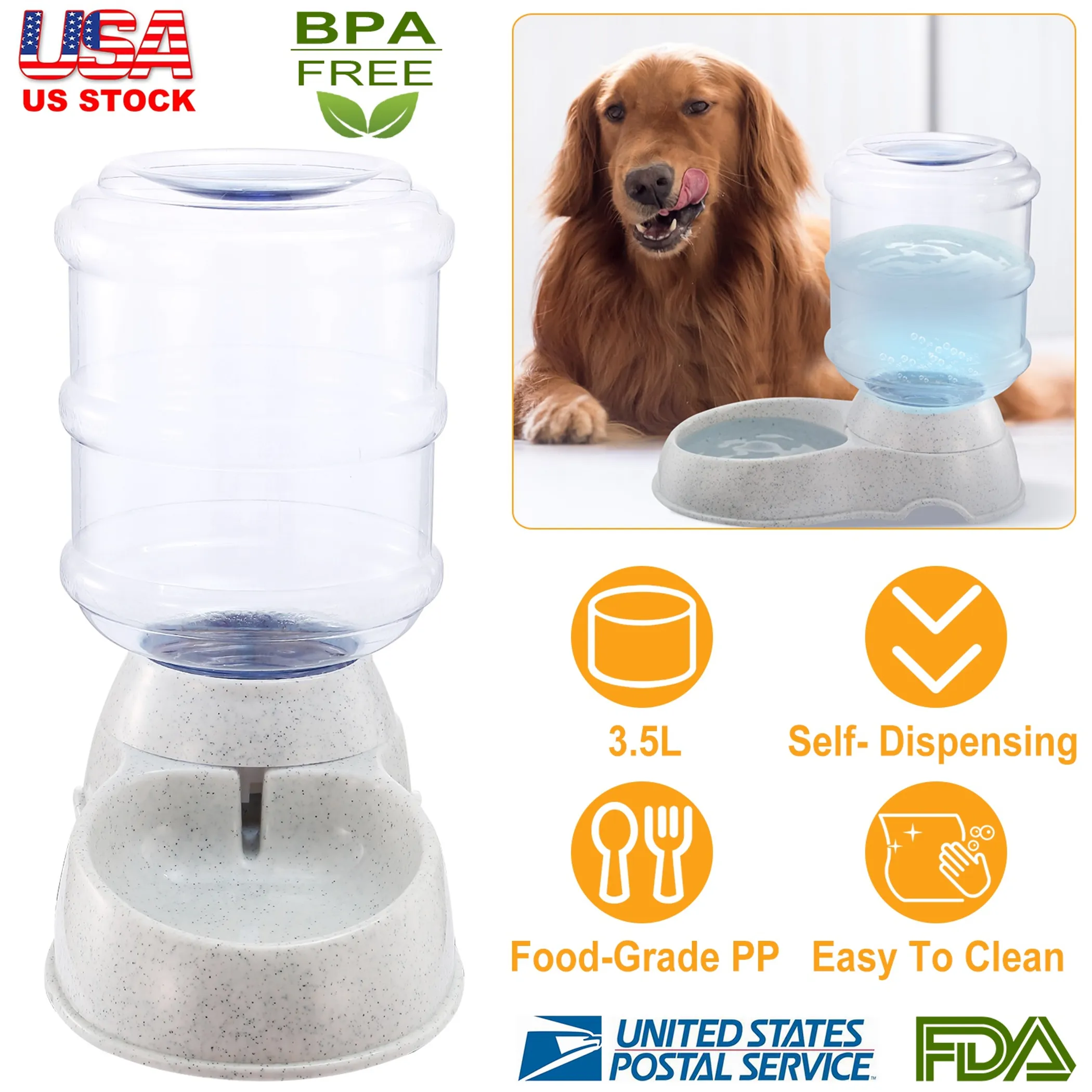 3.5L/1Gal Pet Water Dispenser Self-Dispensing Gravity - Image 2