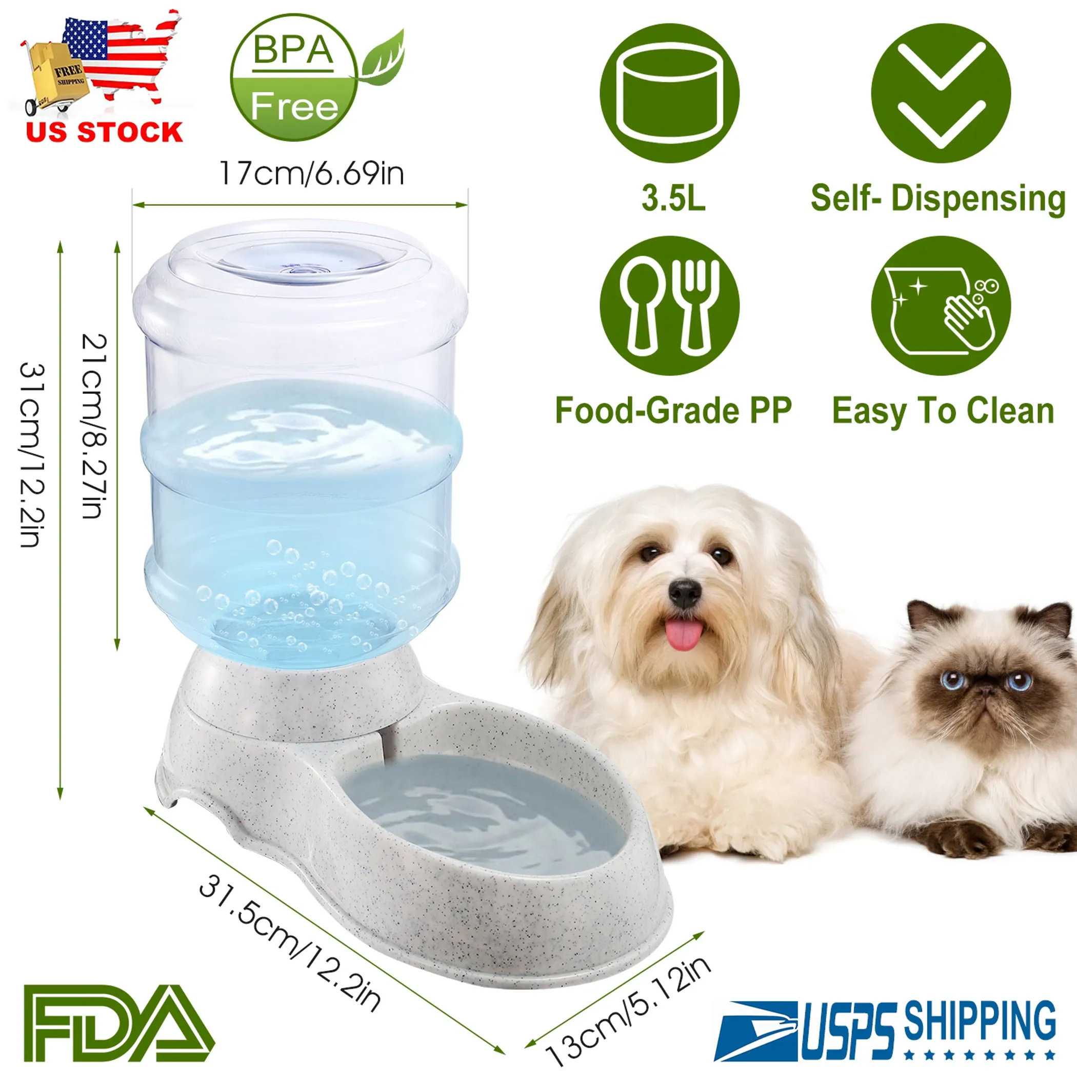 3.5L/1Gal Pet Water Dispenser Self-Dispensing Gravity - Image 5