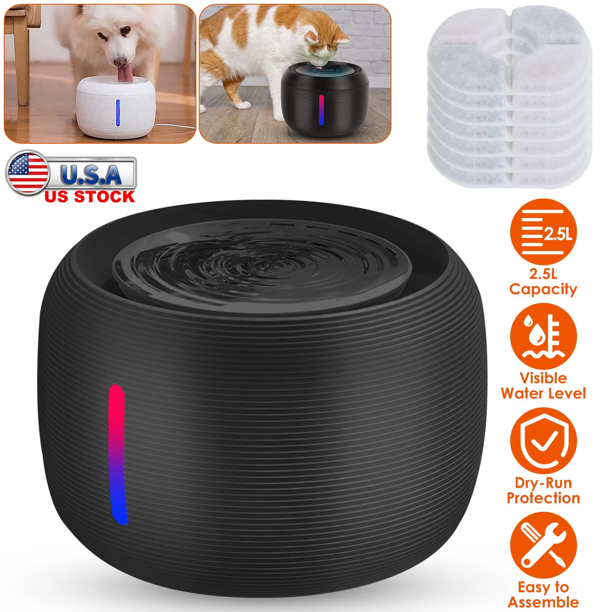 2.5L 84.54OZ Pet Water Fountain Smart Pet Drinking Fountain - Image 3