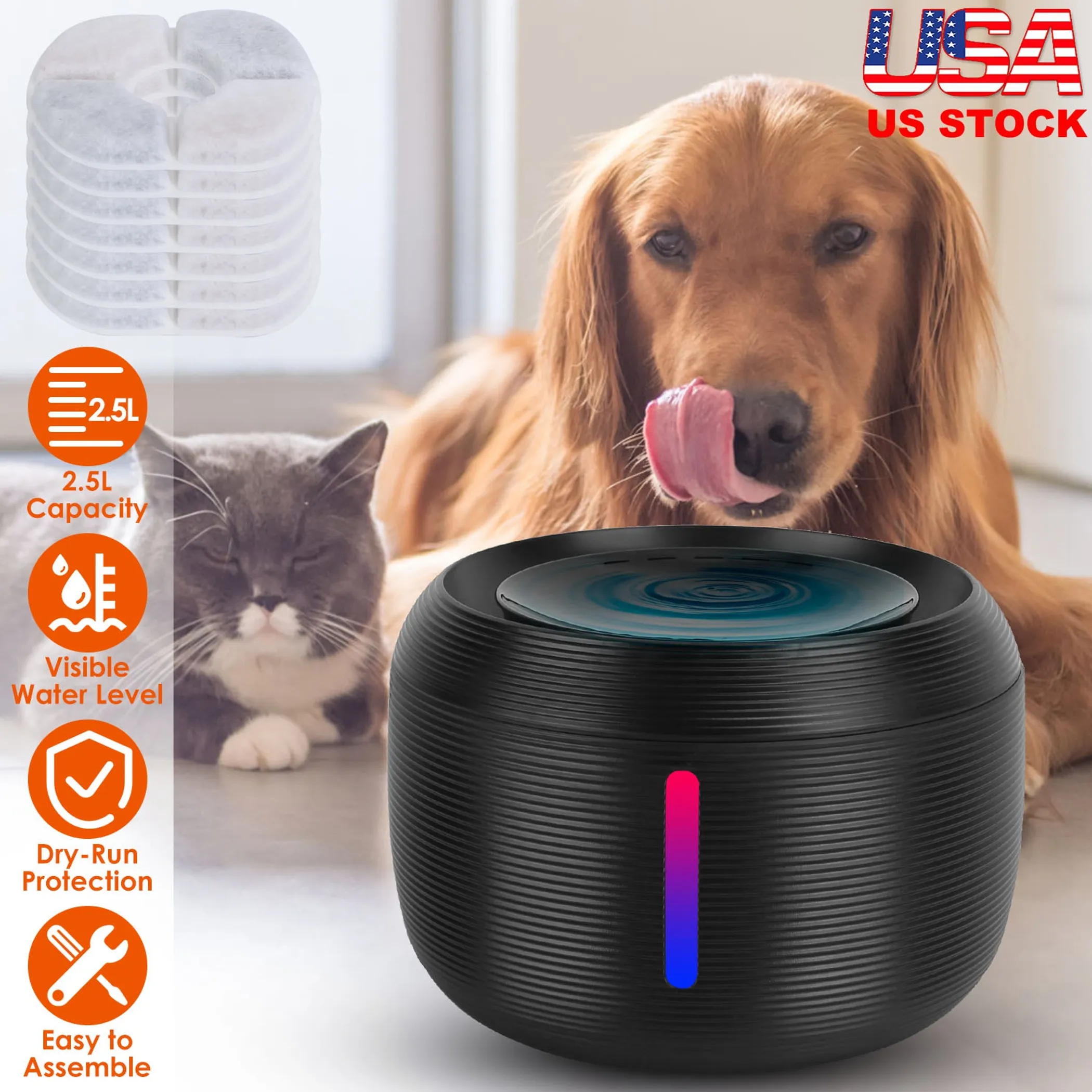 2.5L 84.54OZ Pet Water Fountain Smart Pet Drinking Fountain - Image 5