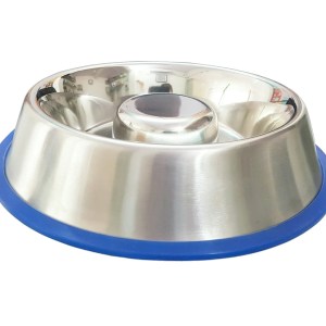 Mr. Peanut’s Slow Feed Anti Bloat Dog Bowl with Bonded Silicone Base