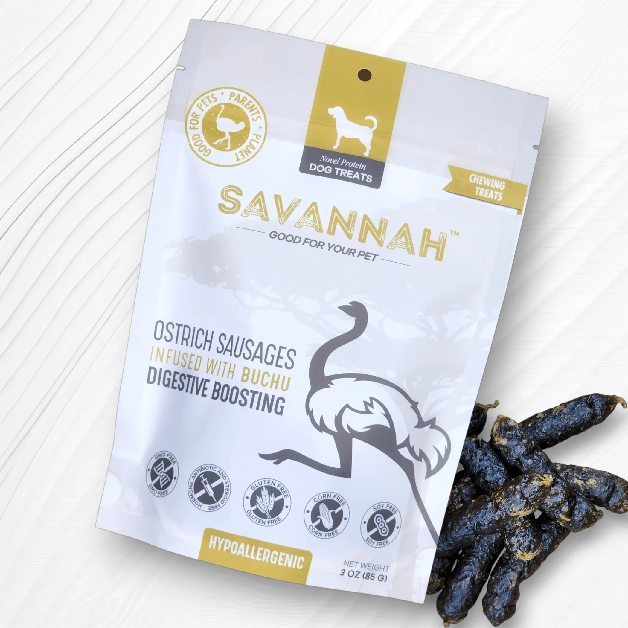 Ostrich Sausages with Buchu : The Delicious, Digestive-Boosting Treat for Dogs