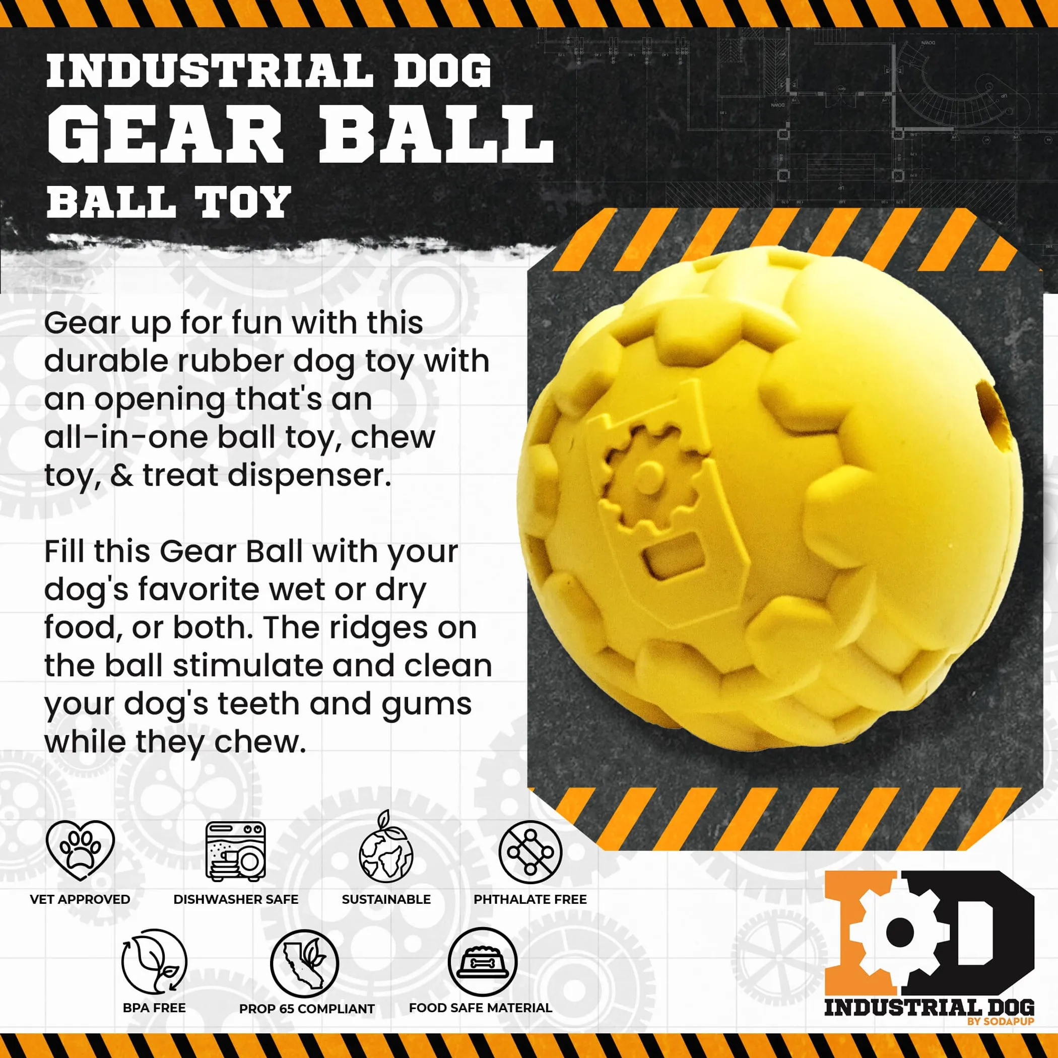 ID Ball - Ultra-Durable Rubber Chew Ball - Image 2