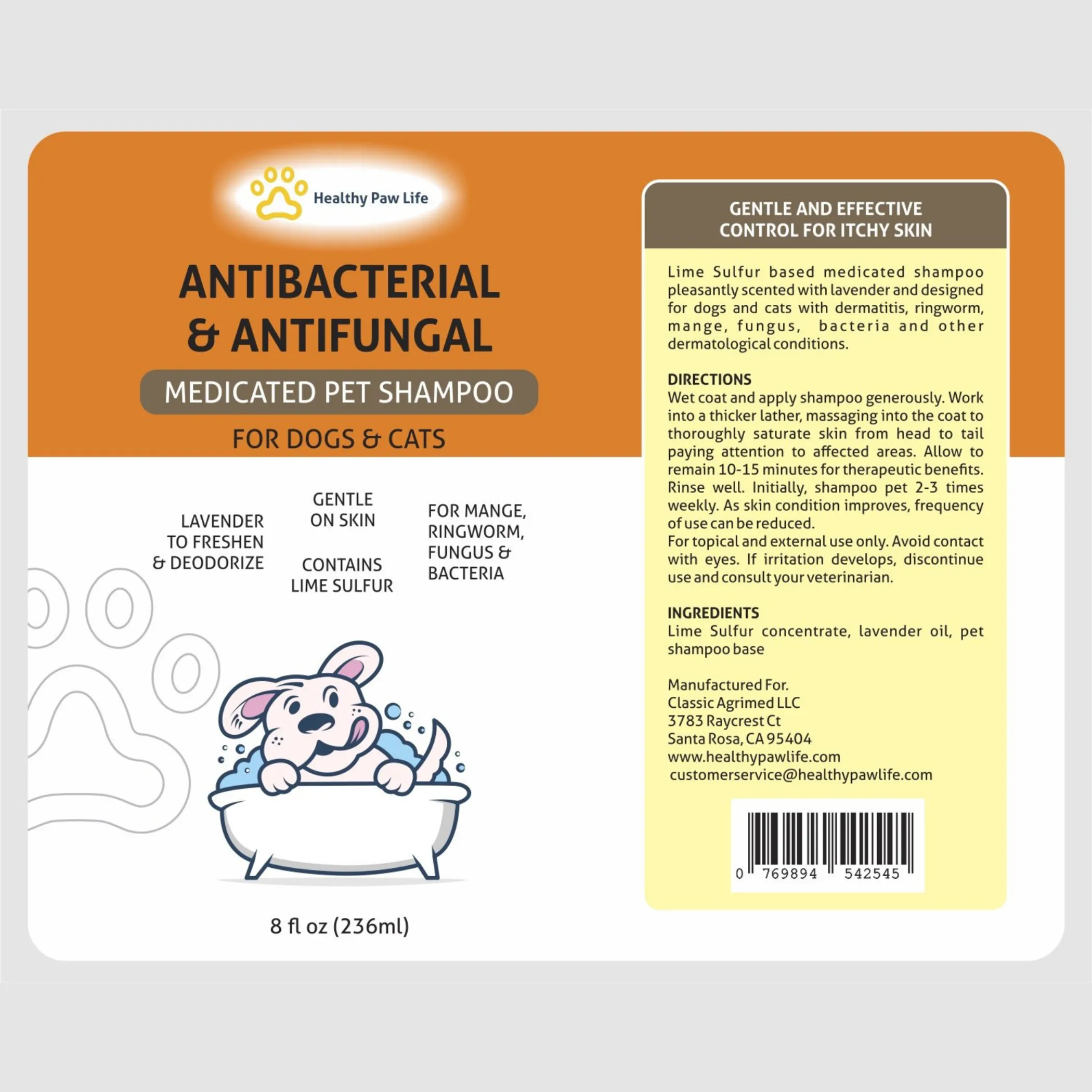 Classic's Medicated Pet Shampoo - Veterinary Treatment Against Ringworm, Mange, Lice, and Dry Skin - Image 5