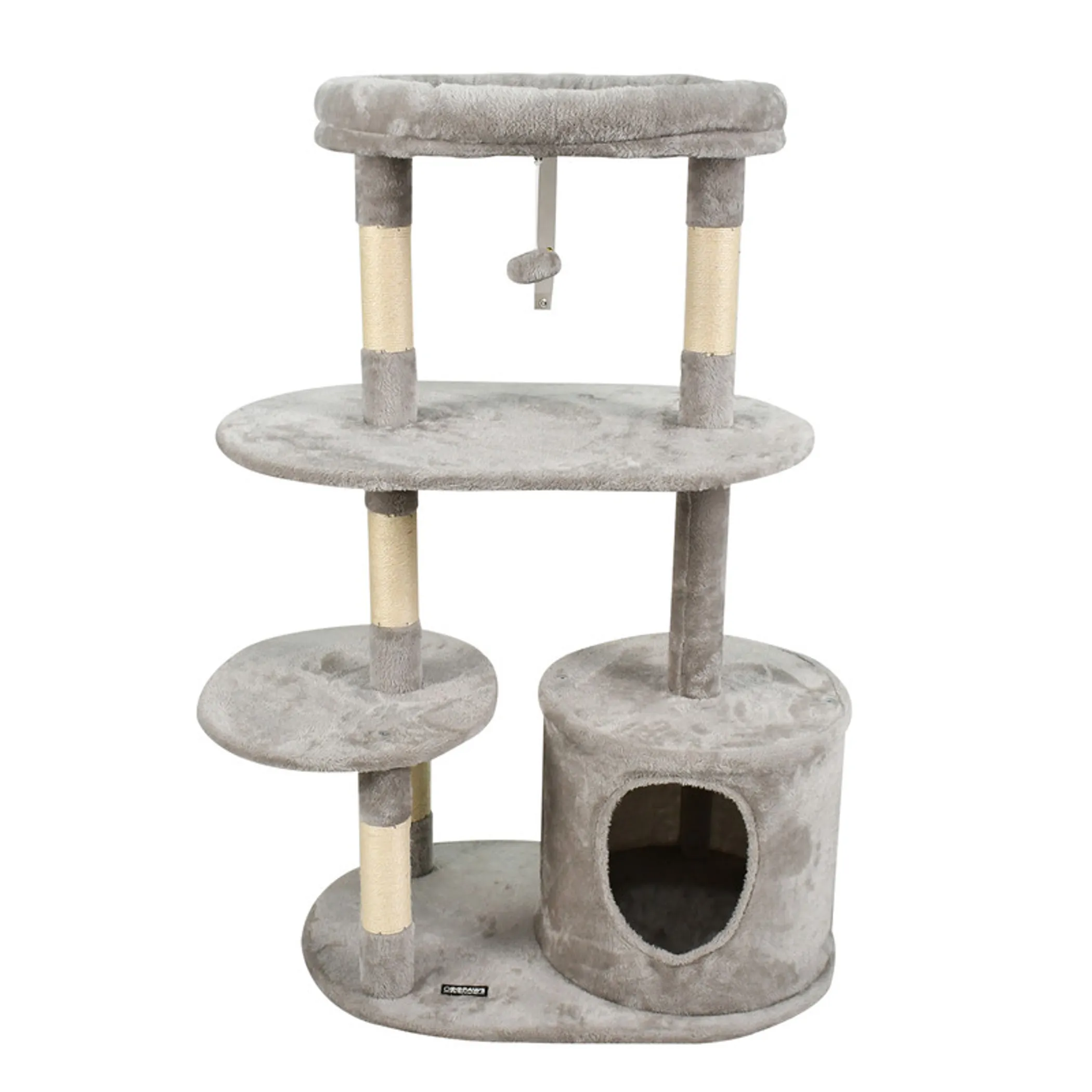 GOOPAWS 3-Tier 48-in Faux Fur Top Perch Cat Tree & Condo