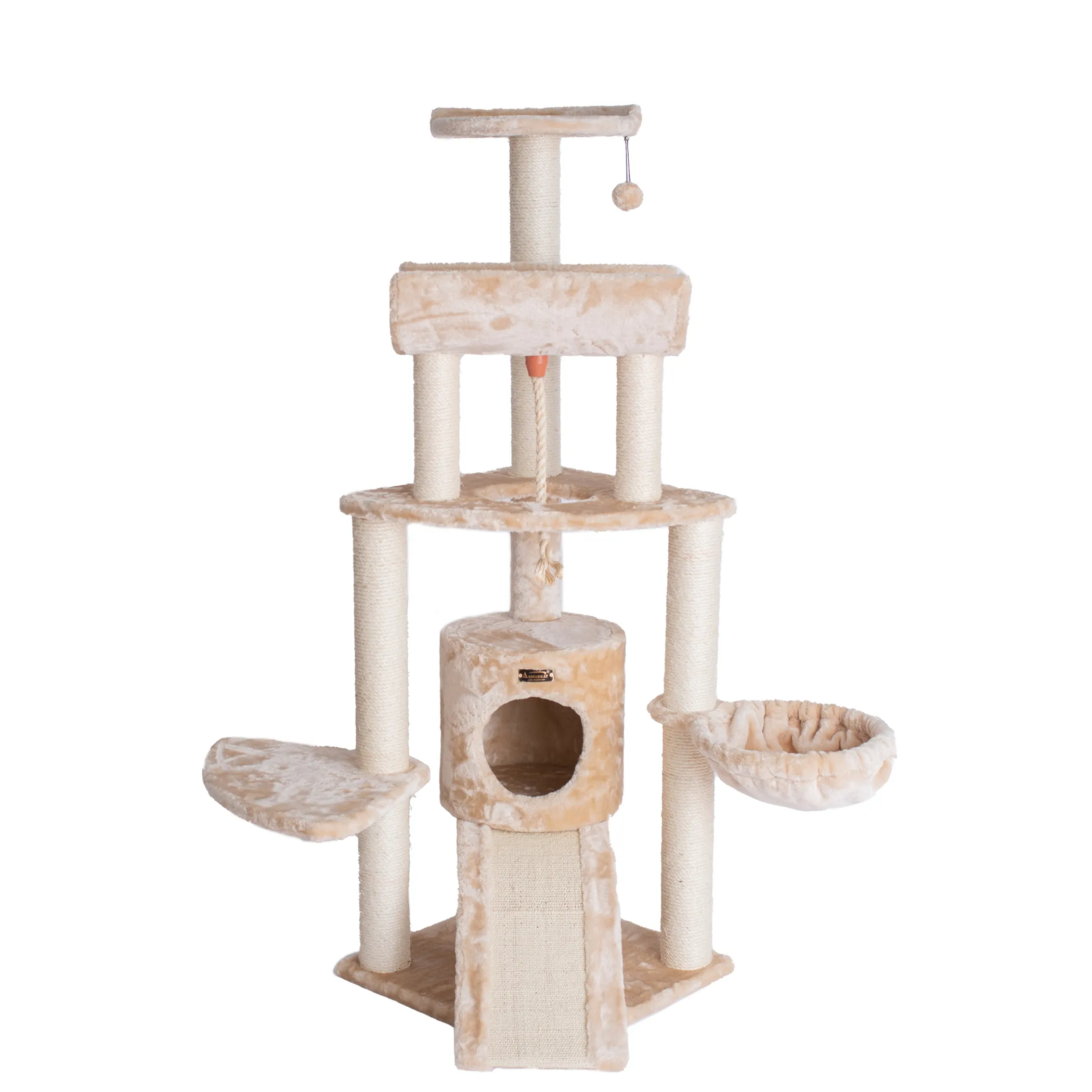 Armarkat Real Wood Spacious Thick Fur Cat Tower W Lounge - Image 2