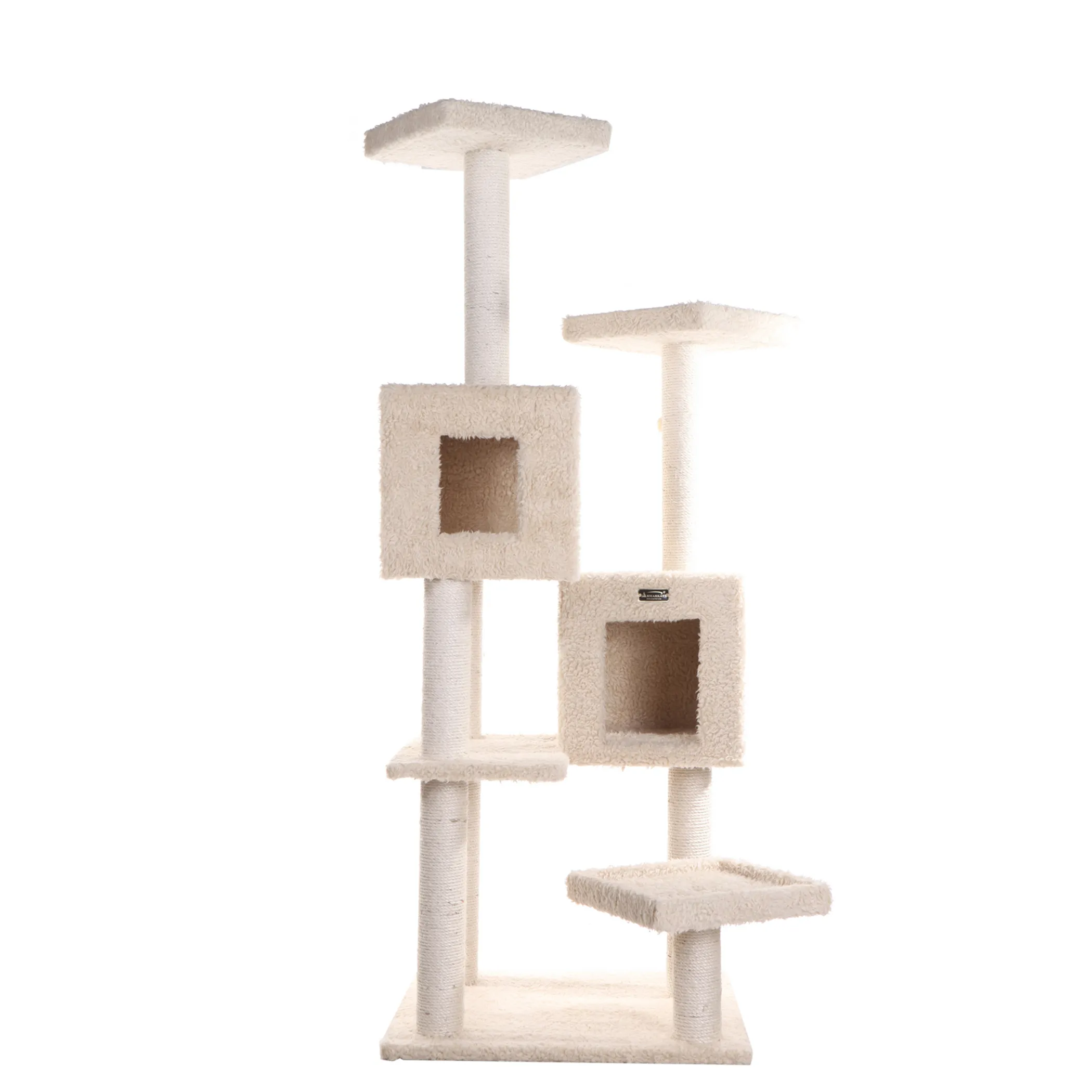 Multi-Level Real Wood Cat Tree W Two Condos, Perches A6702 - Image 2