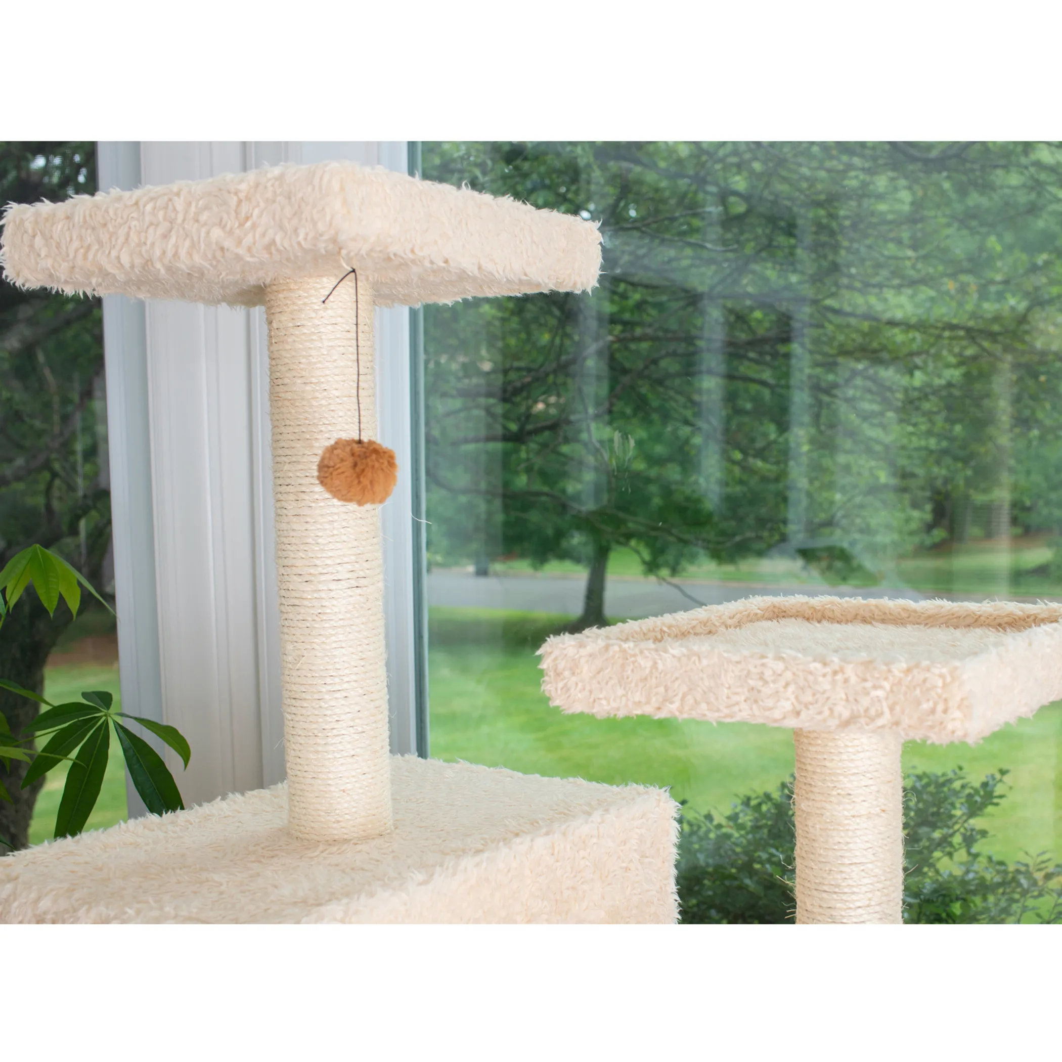 Multi-Level Real Wood Cat Tree W Two Condos, Perches A6702 - Image 5
