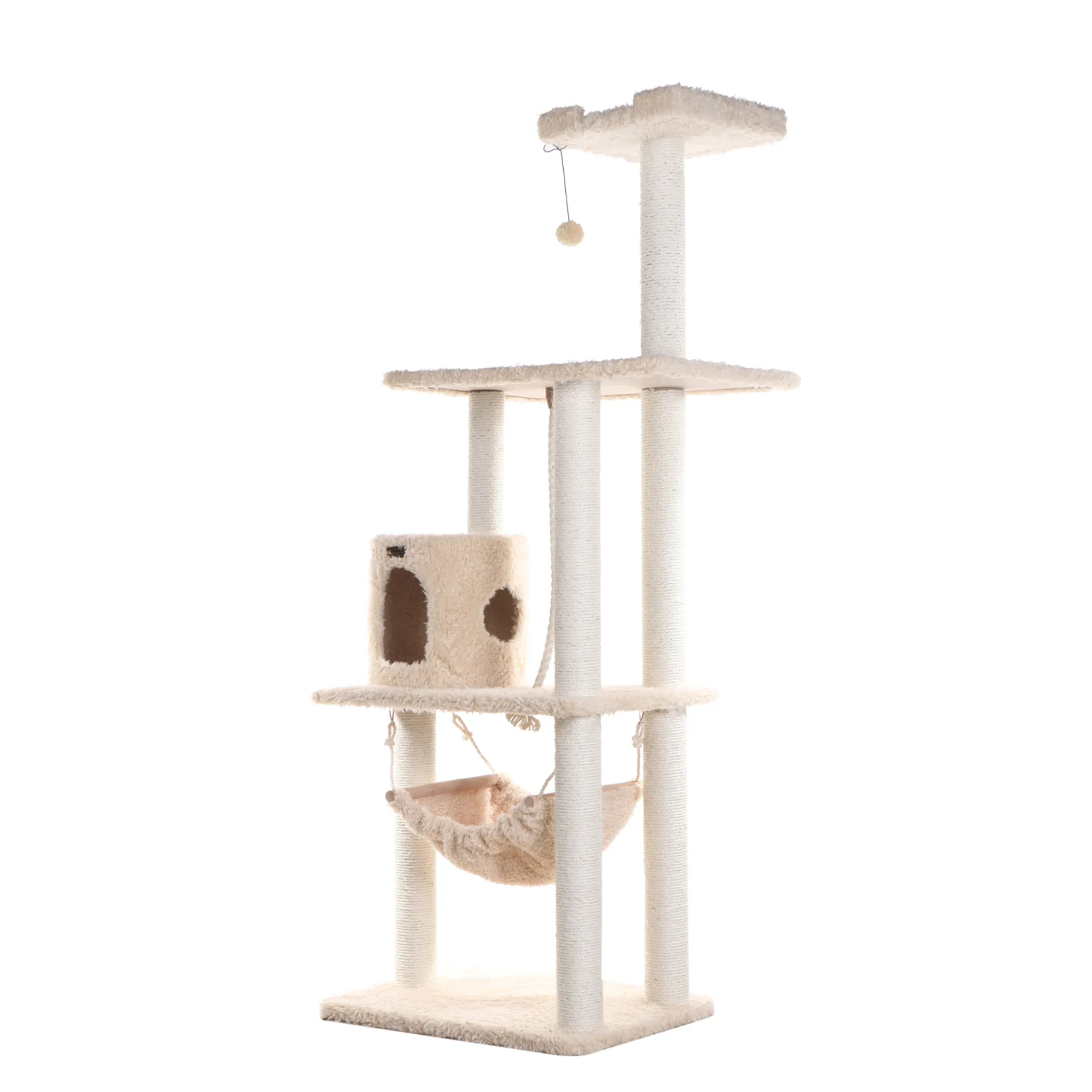 Real Wood 70" Cat Furniture,Ultra thick Faux Fur Cat Condo - Image 2