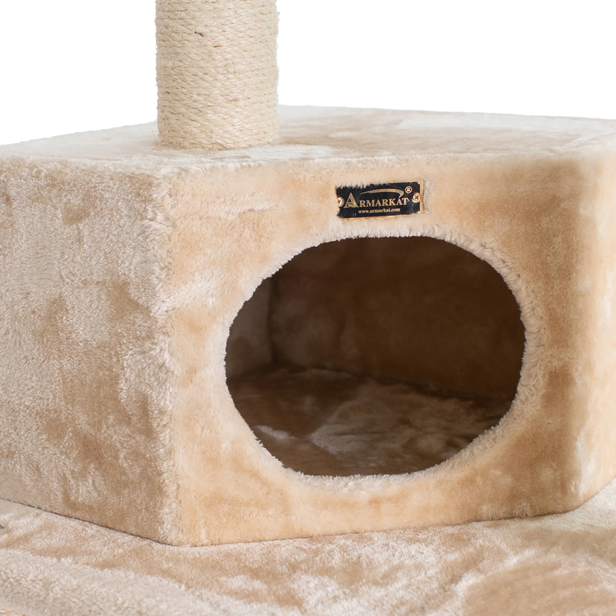 Real Wood 72" H Pet Cat Tower W Lounge Basket, Perch, A7204 - Image 5