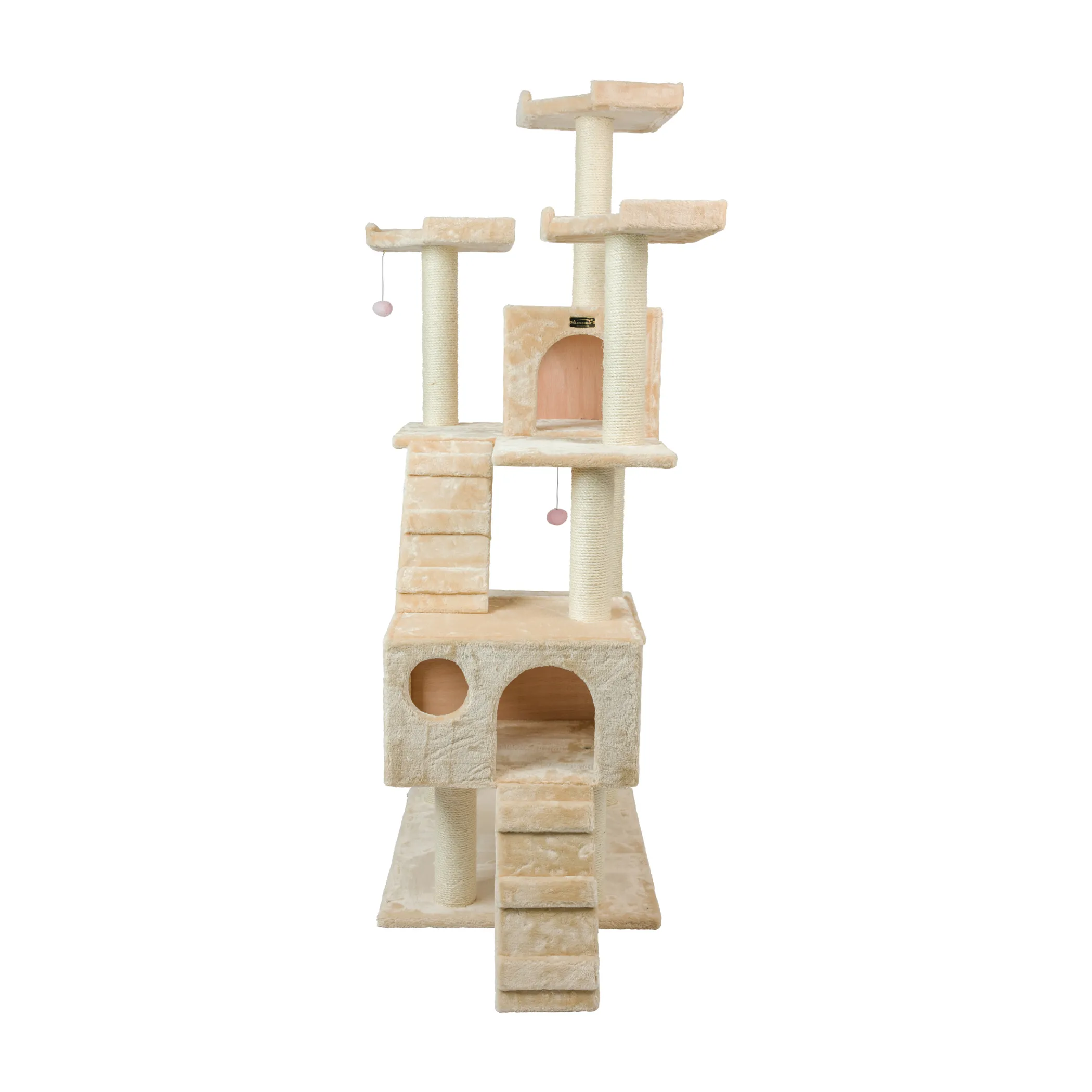 Real Wood 74" Multi-Level Cat Tree Large Cat Play Furniture - Image 5
