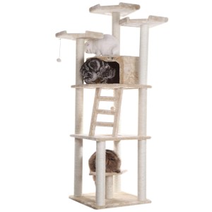 Armarkat Multi-function Real WOOD Cat Tower Beige