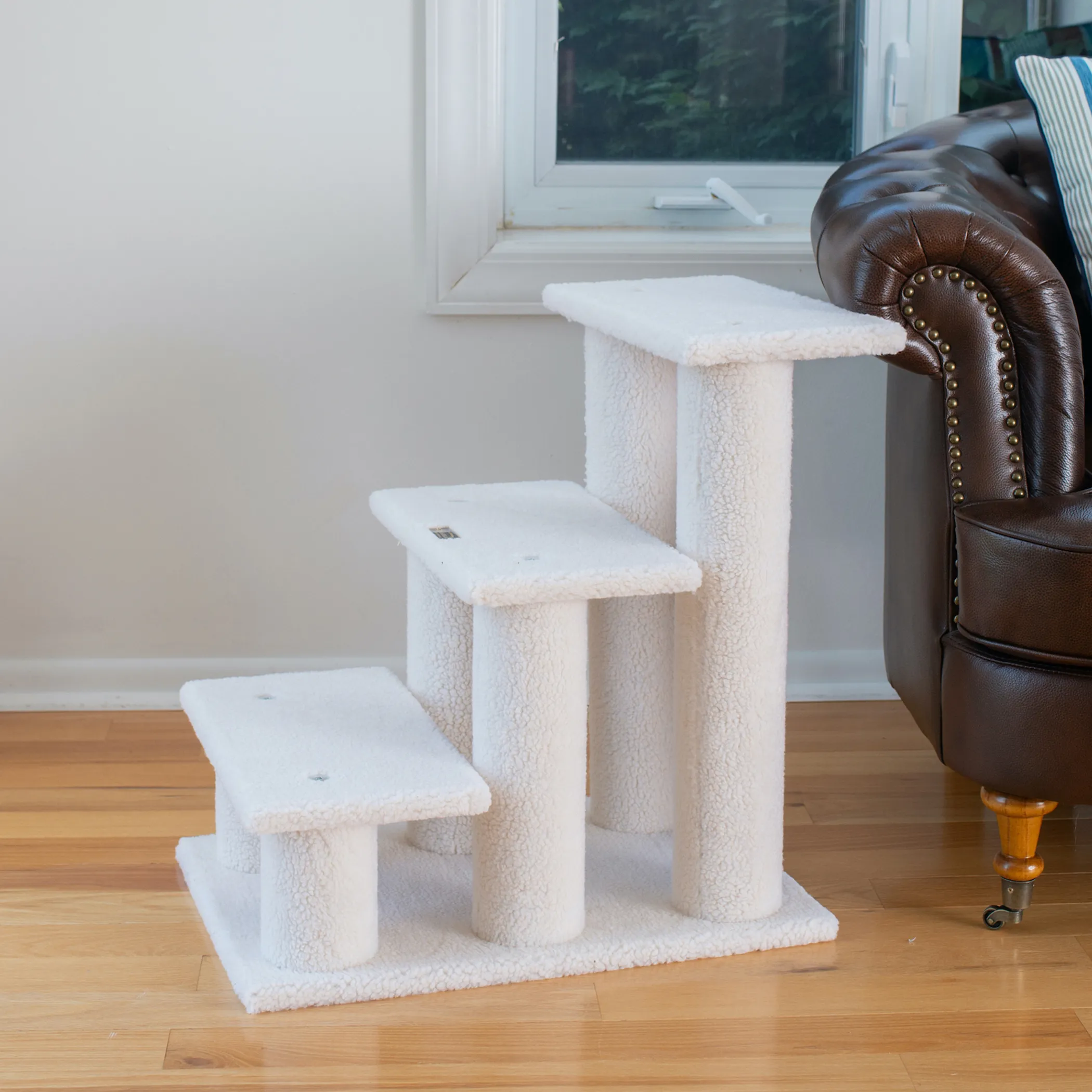 Real Wood 3 Step Cat Step Stairs Ramp, 25" Dogs Climber - Image 4