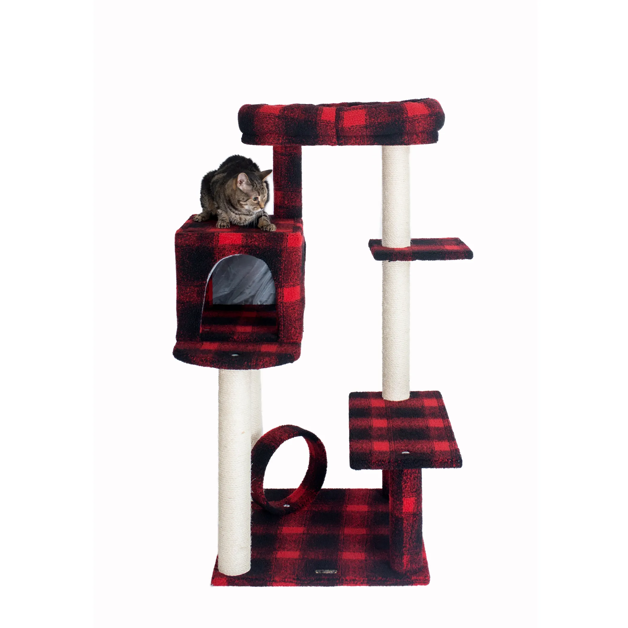 Real Wood B5008 50-Inch Classic Cat Tree With Veranda, Bench - Image 3