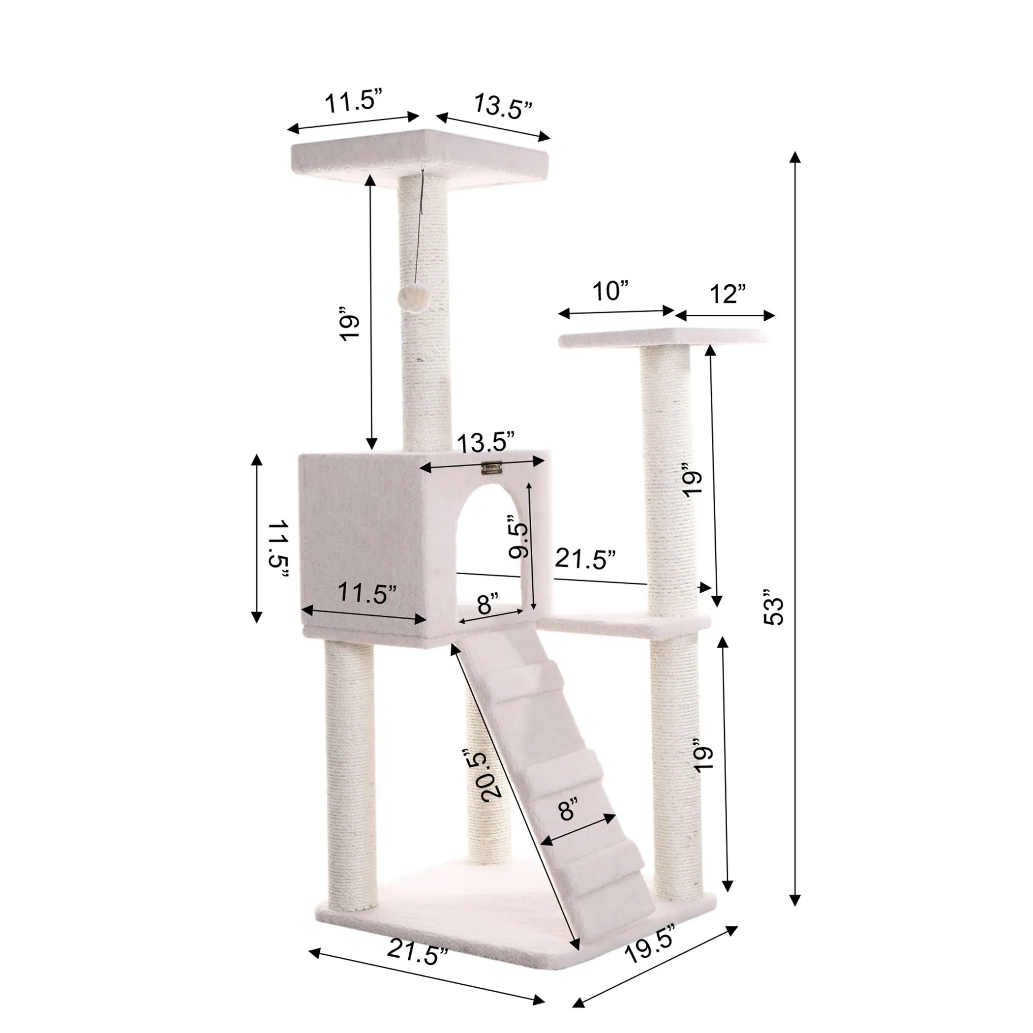 Armarkat Fleece Covered 53" High Cat tree, Real Wood B5301 - Image 4
