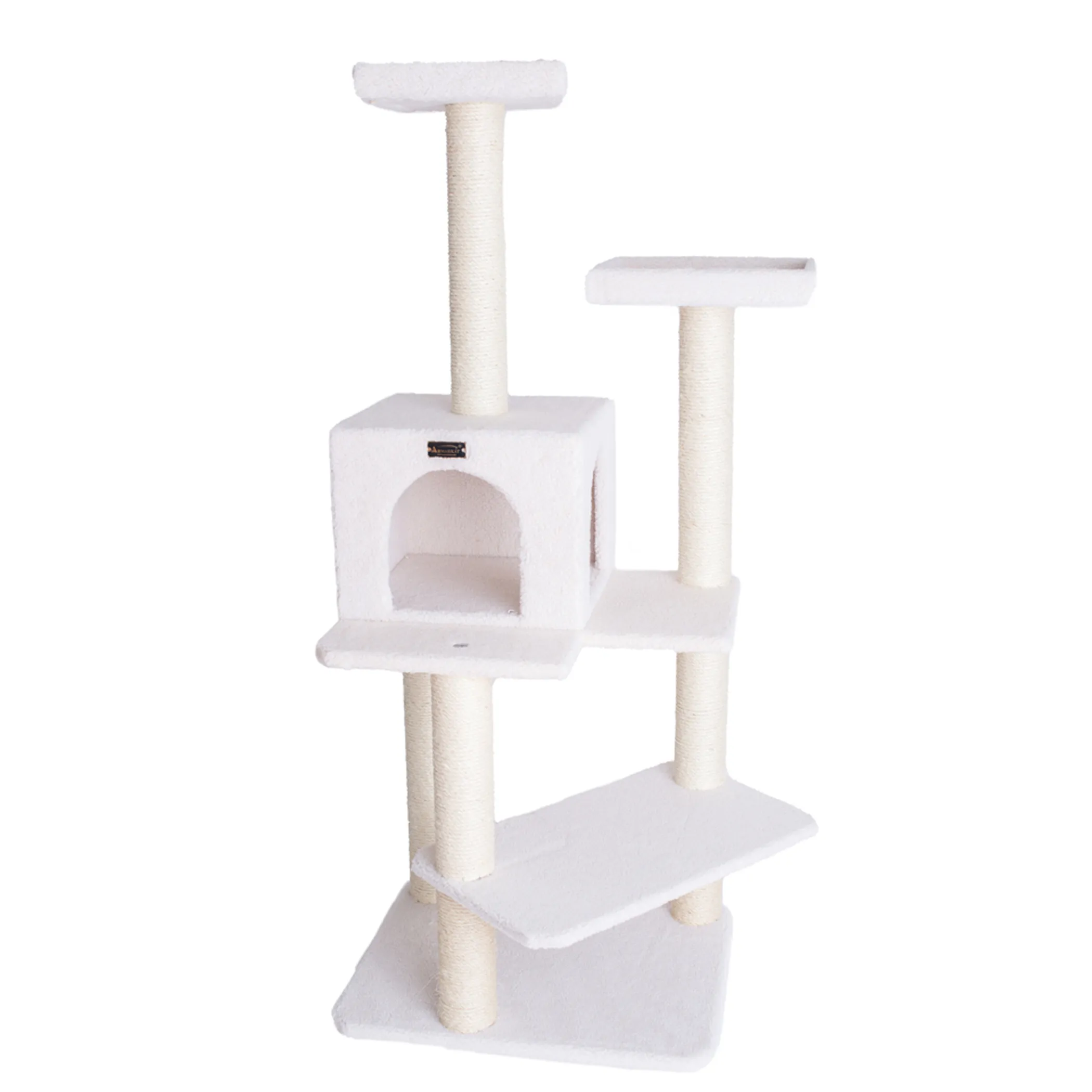 Armarkat Ivory 57" High Cat tree, Fleece Covered Cat Climber - Image 5
