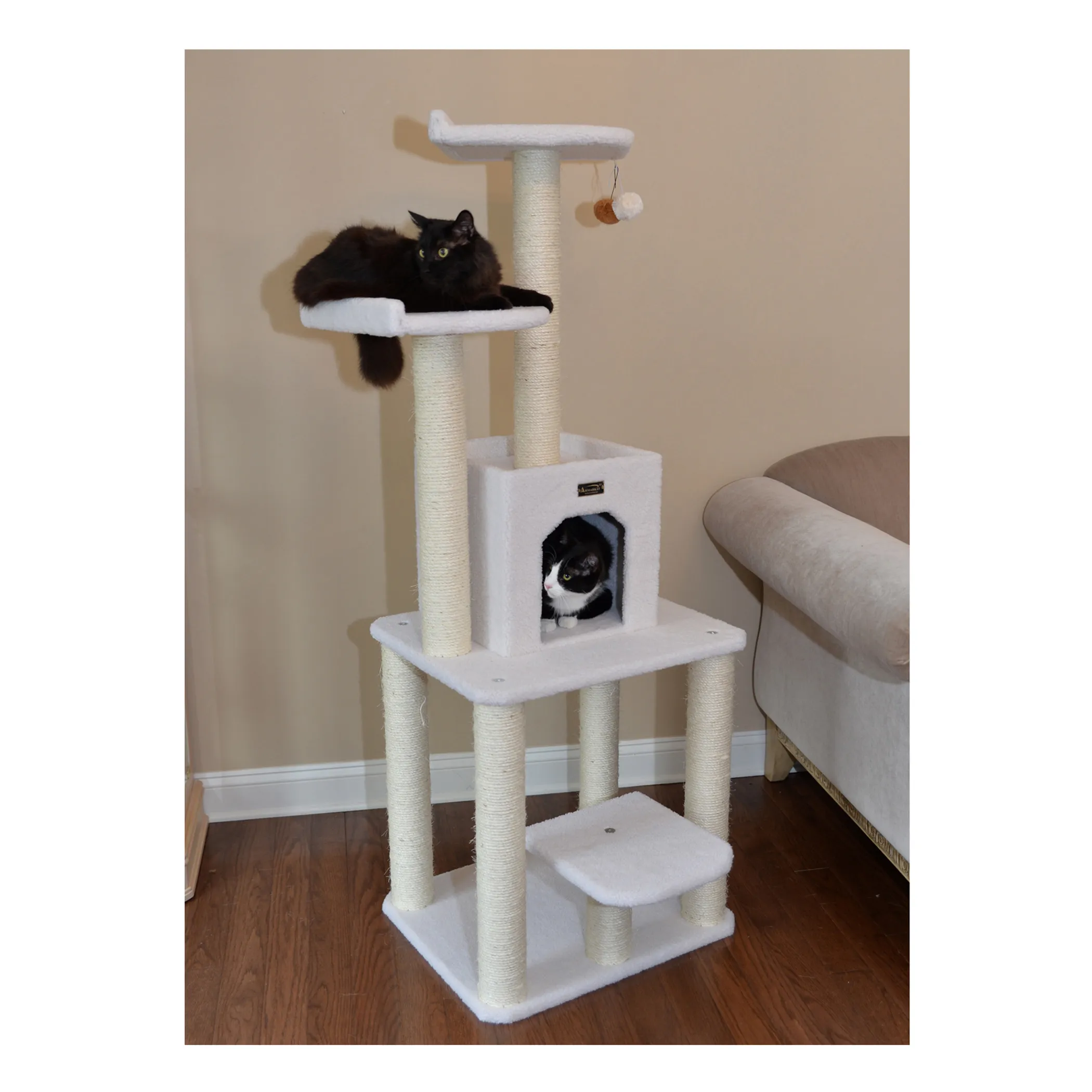 Real Wood B6203 Classic Cat Tree Five Levels Cat Condo - Image 3