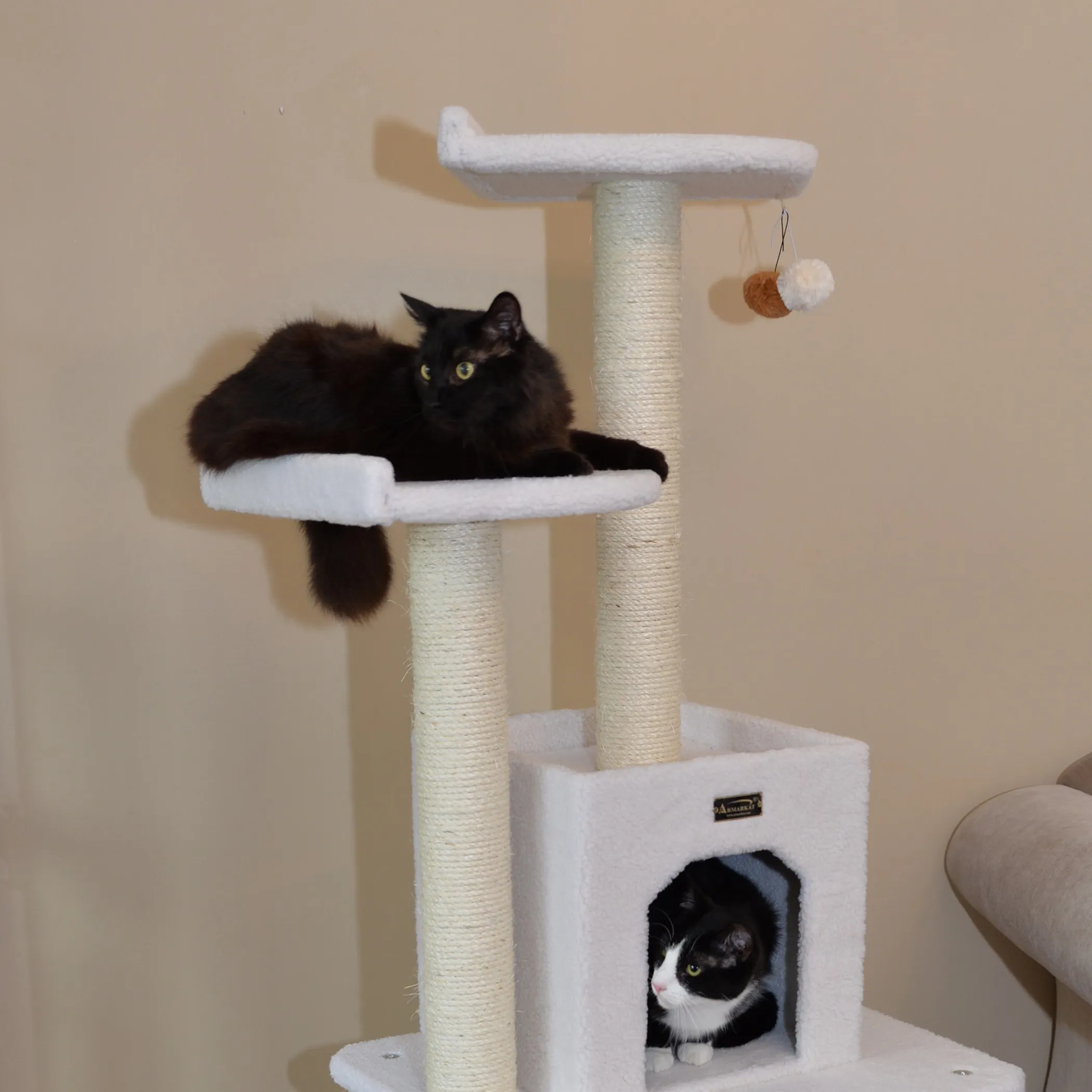 Real Wood B6203 Classic Cat Tree Five Levels Cat Condo - Image 5