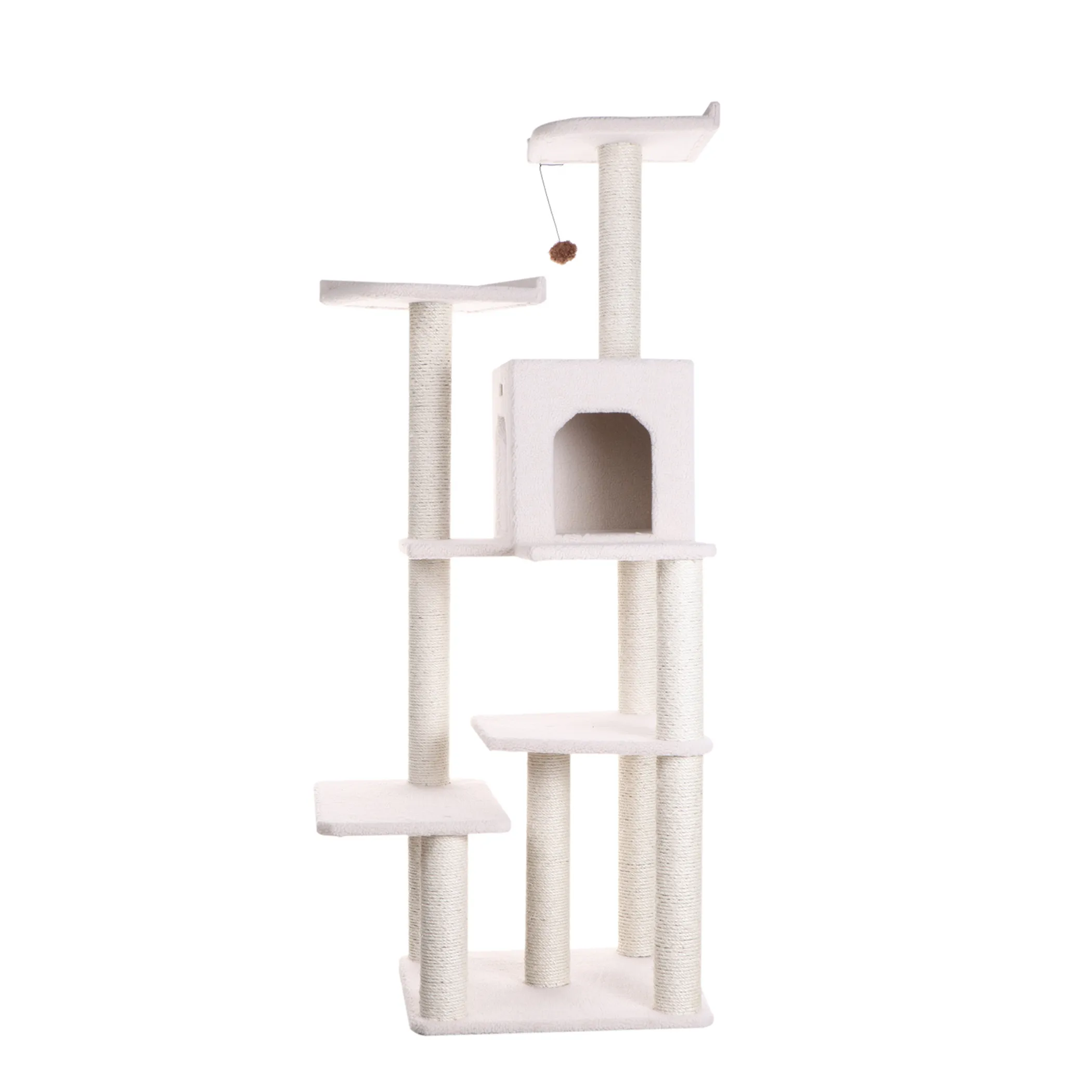 Real Wood B6802 Classic Cat Tree In Ivory 6 Levels Condo - Image 2