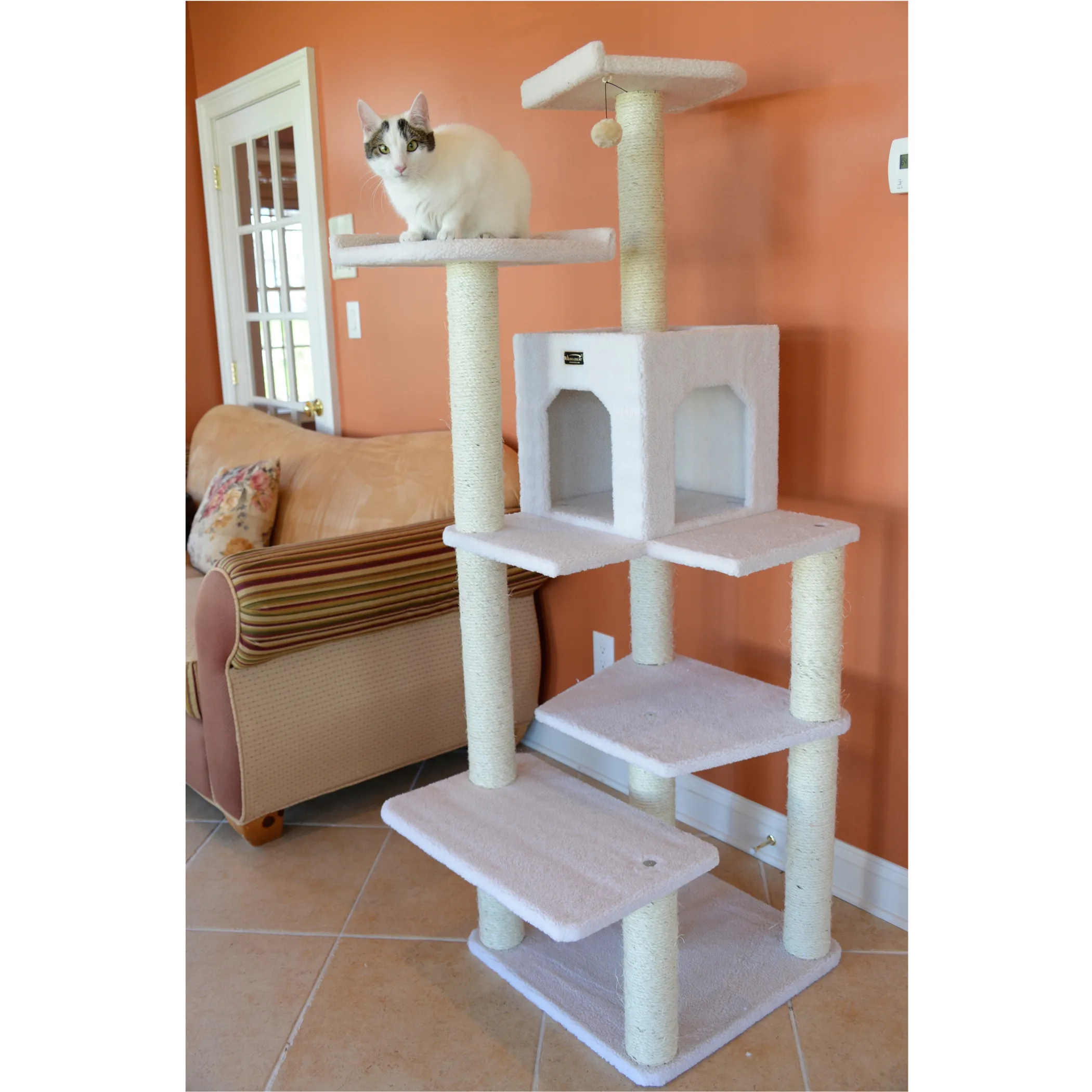 Real Wood B6802 Classic Cat Tree In Ivory 6 Levels Condo - Image 4