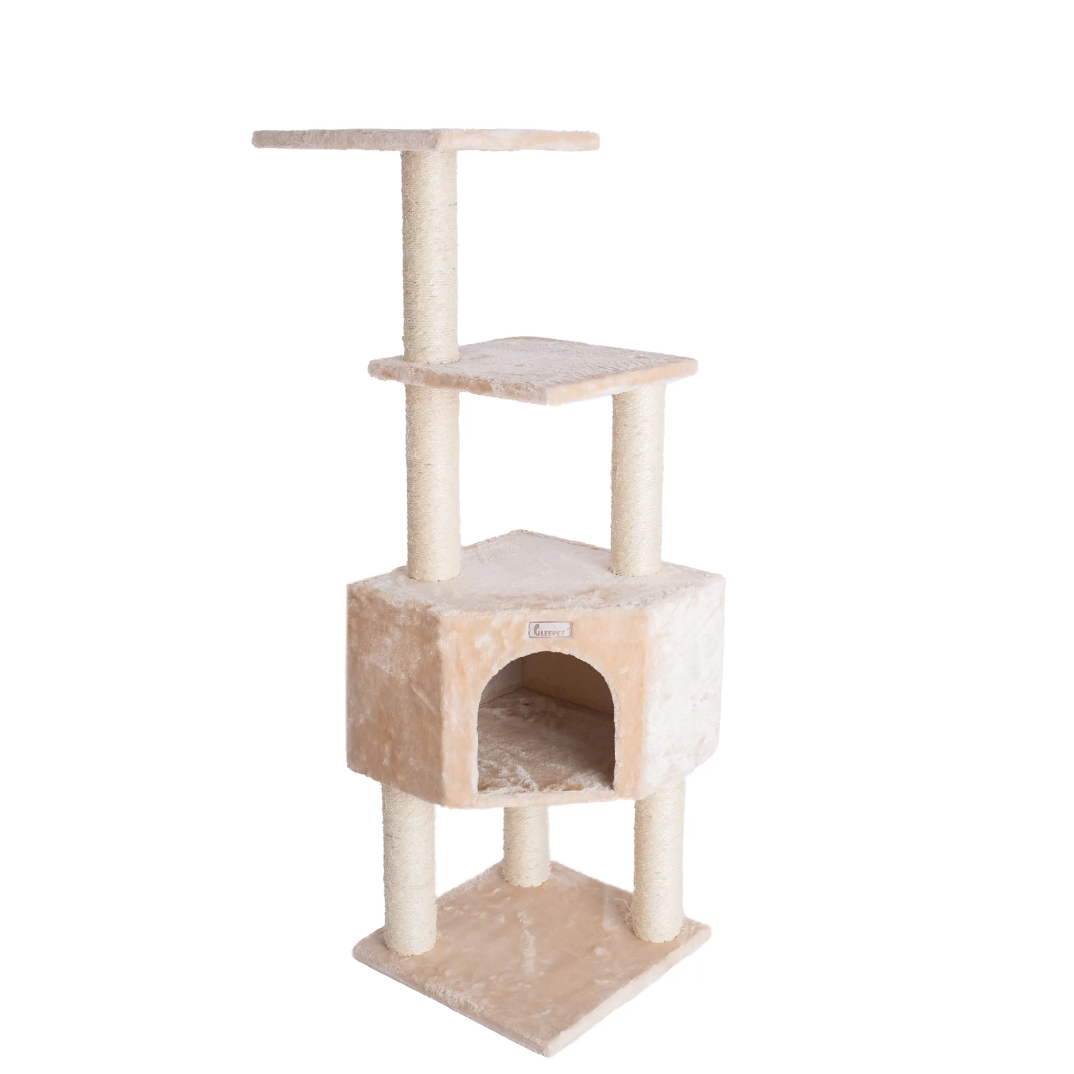 GleePet 48-Inch Cat Tree Real Wood Cat Perches Bge - Image 2