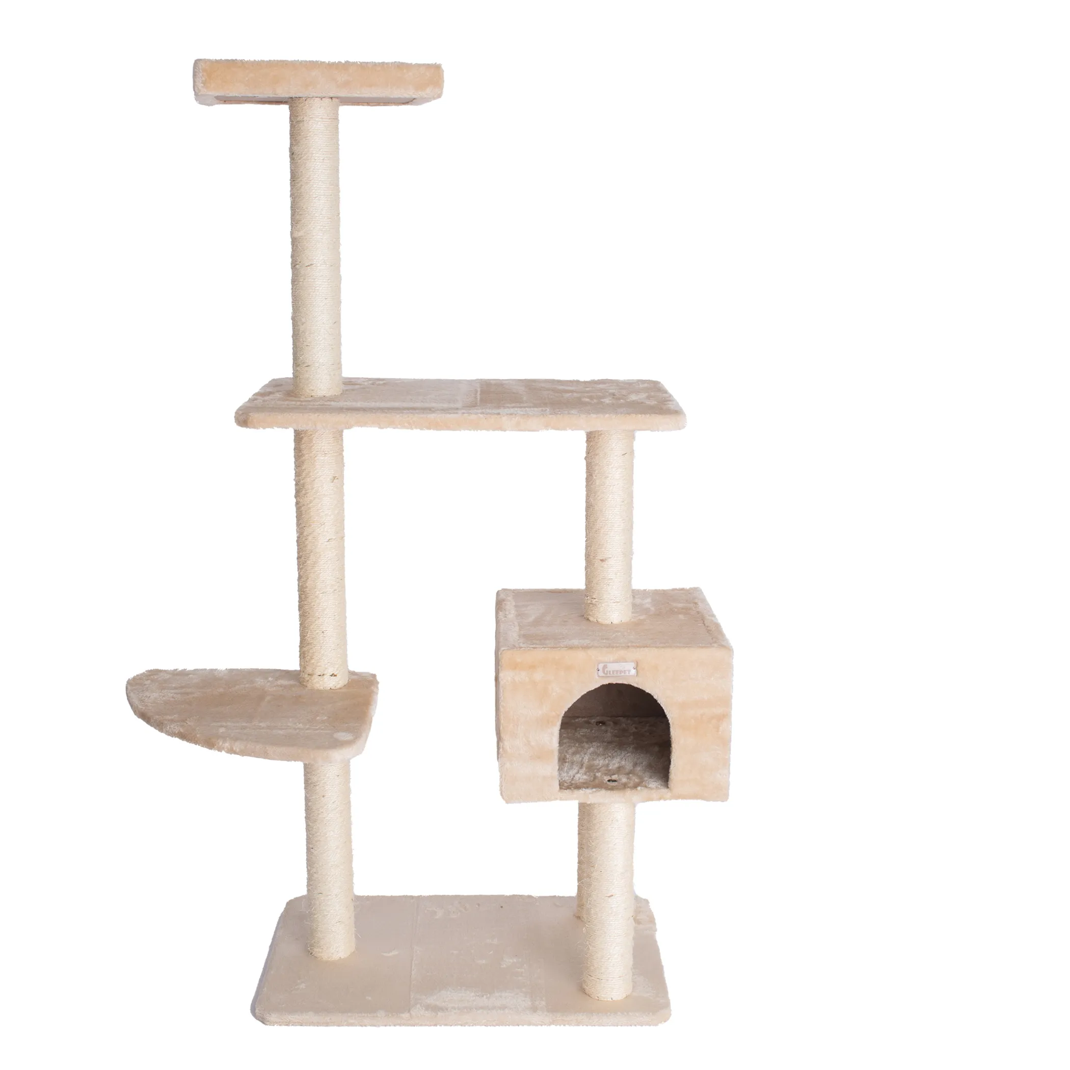 GleePet 57-Inch Cat Tree Real Wood Cat Perches Bge - Image 2