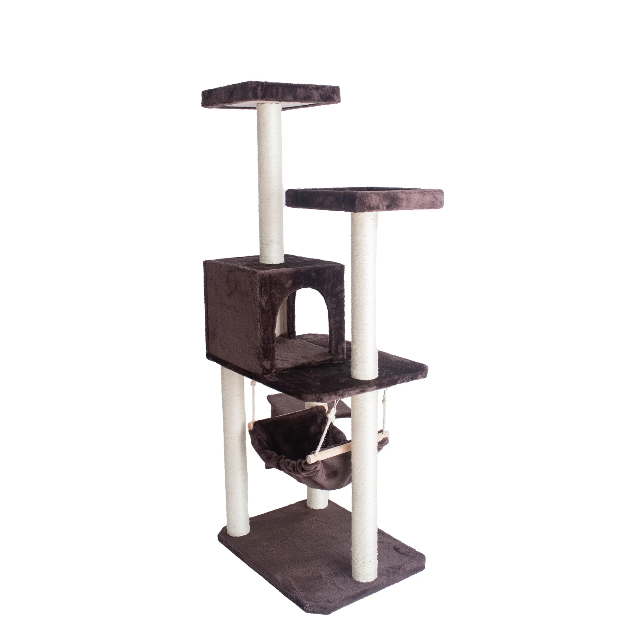 GleePet 57-Inch Cat Tree Real Wood Climber With Four Levels - Image 5