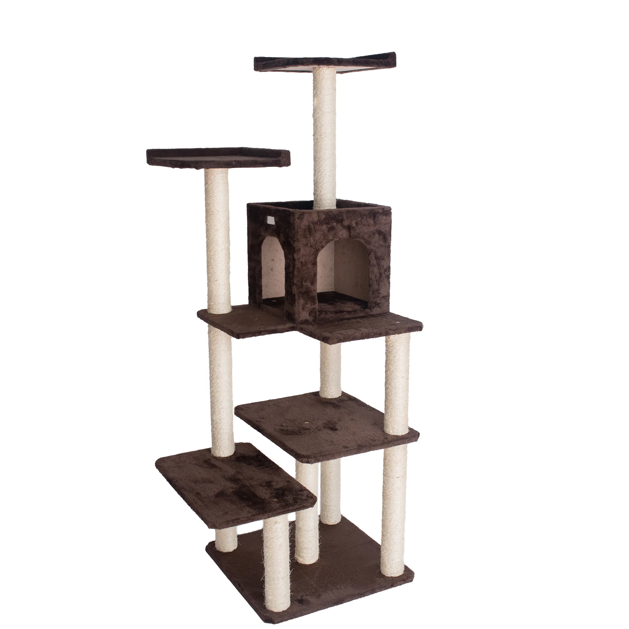 GleePet 66-Inch Cat Tree Real Wood Cat Climber W 4 Levels - Image 2