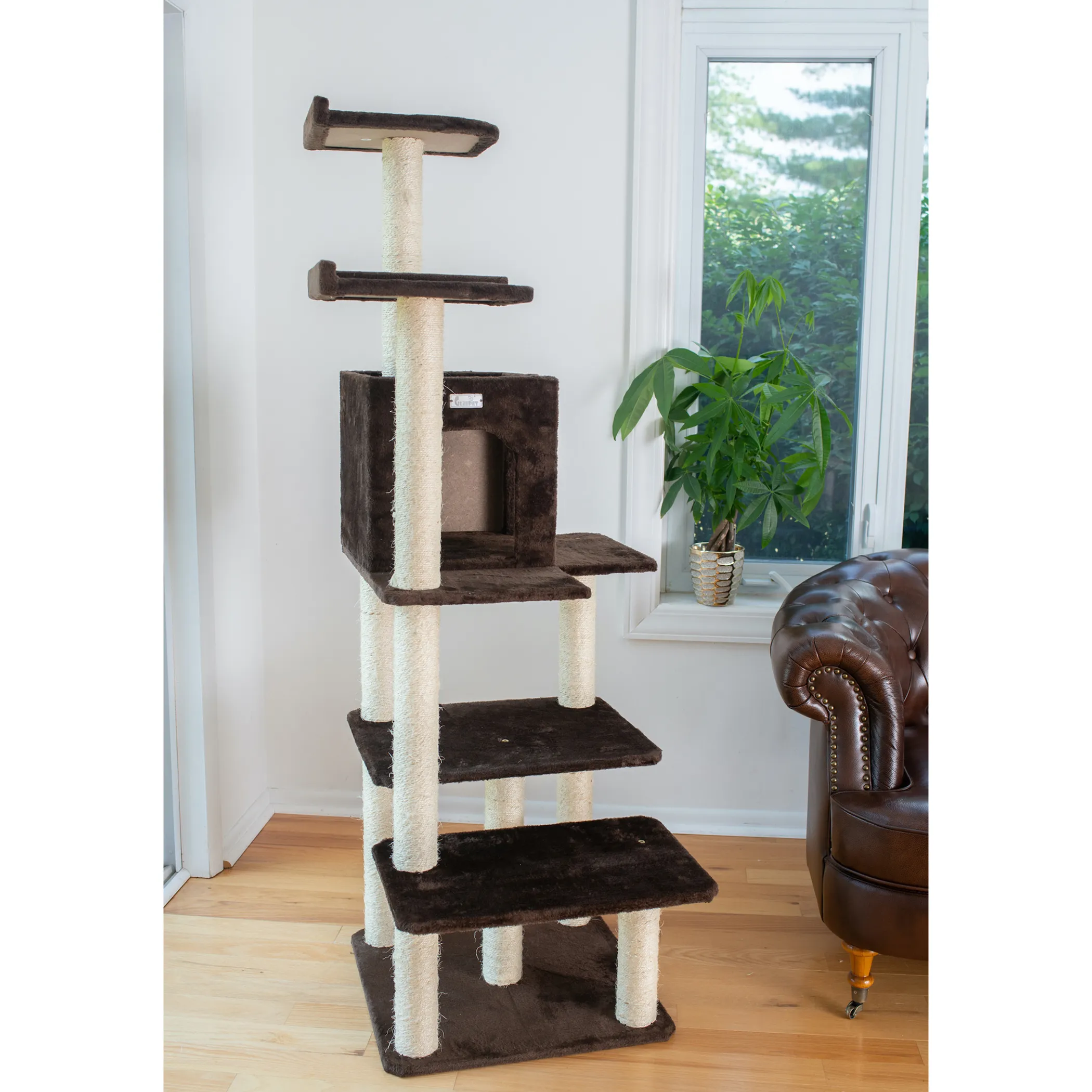 GleePet 66-Inch Cat Tree Real Wood Cat Climber W 4 Levels - Image 4