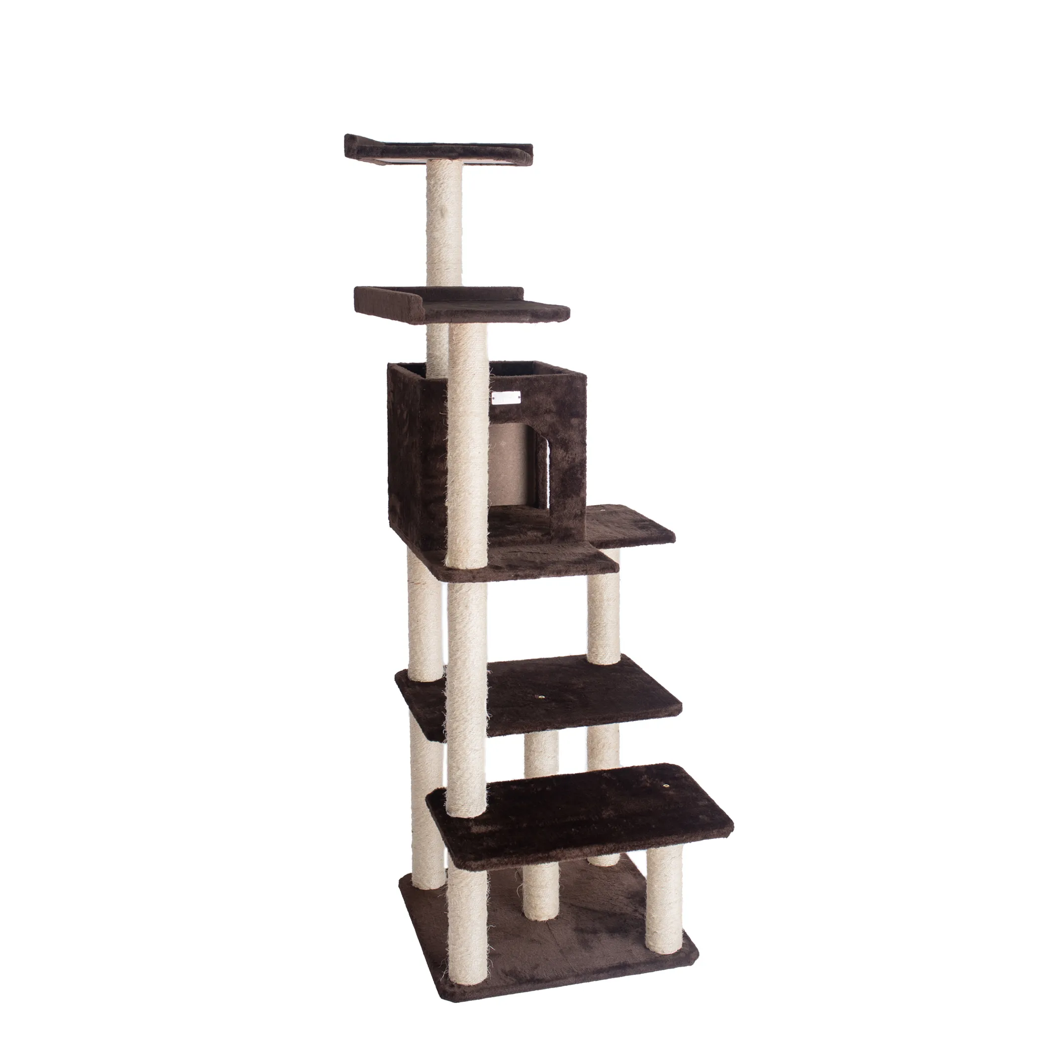 GleePet 66-Inch Cat Tree Real Wood Cat Climber W 4 Levels - Image 5