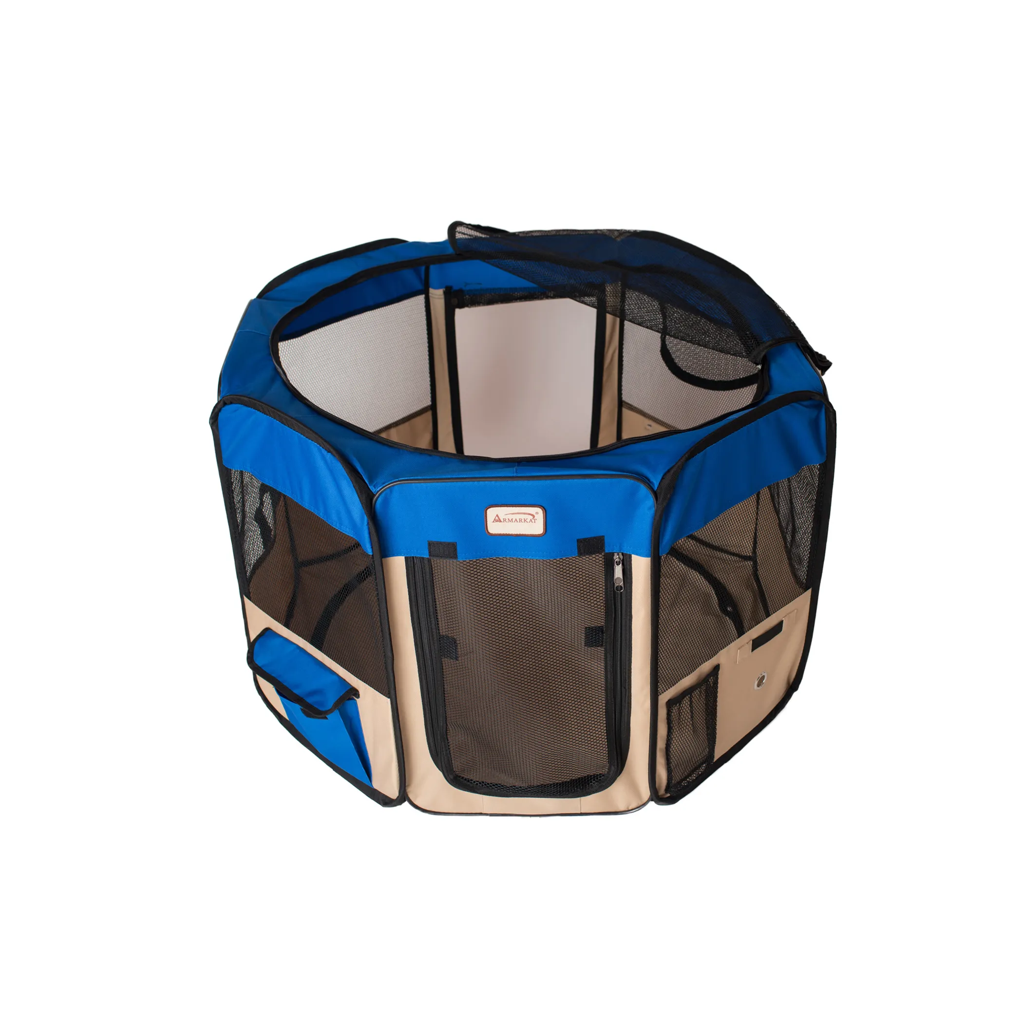 Armarkat Portable Pet Playpen In Blue and Beige Combo - Image 5