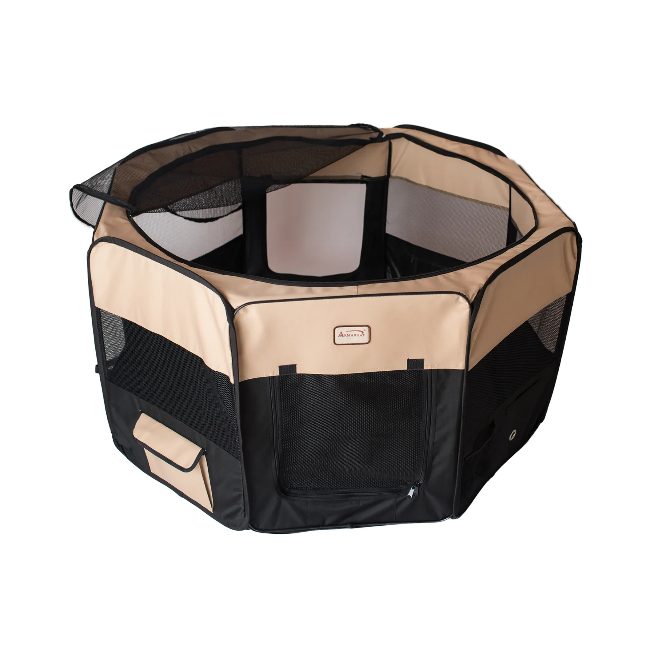 Armarkat PP003BGE-XL Portable Pet Playpen In Bk and Bge Comb - Image 4
