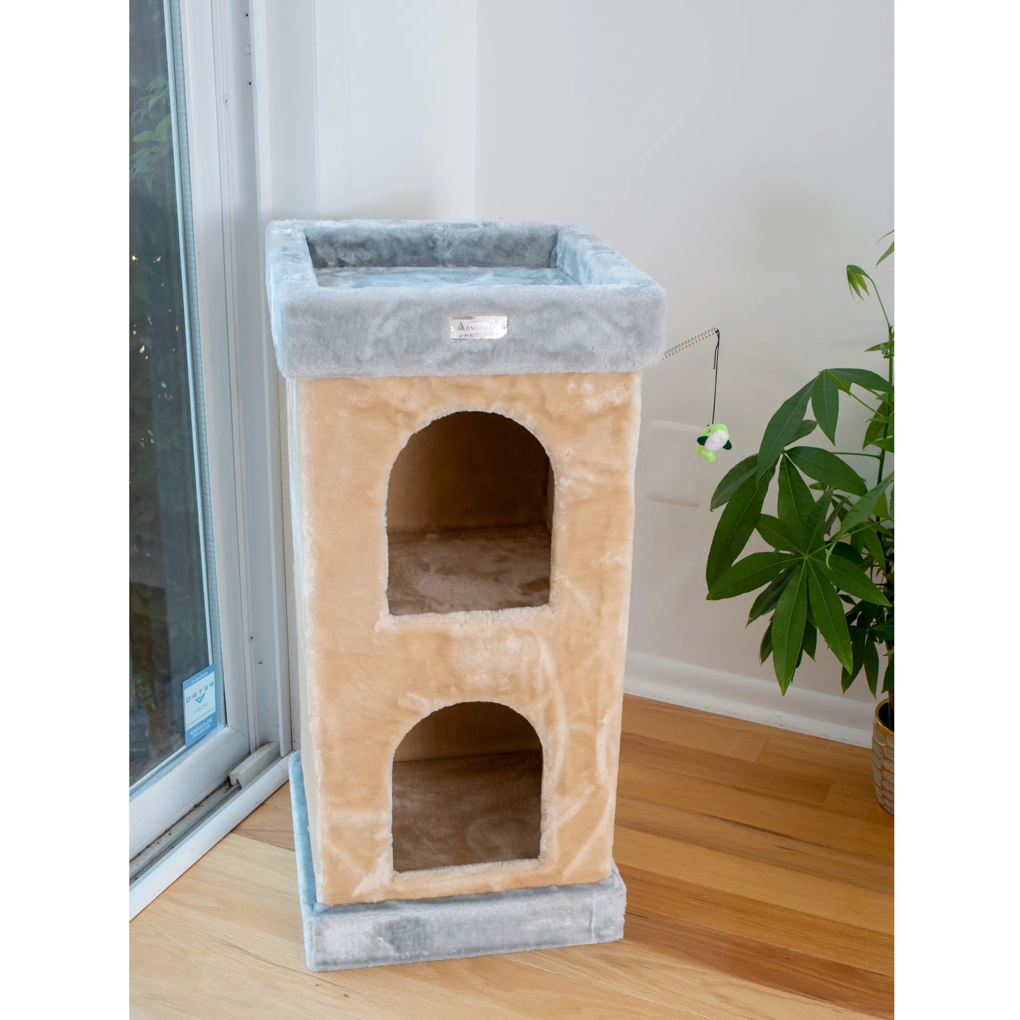 Armarkat Real Wood Double Condo Cat House With Carpet - Image 4