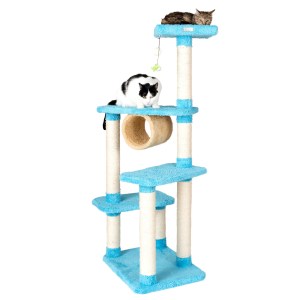 Armarkat Cat Climber, Real Wood Cat Junggle Tree Skyblue