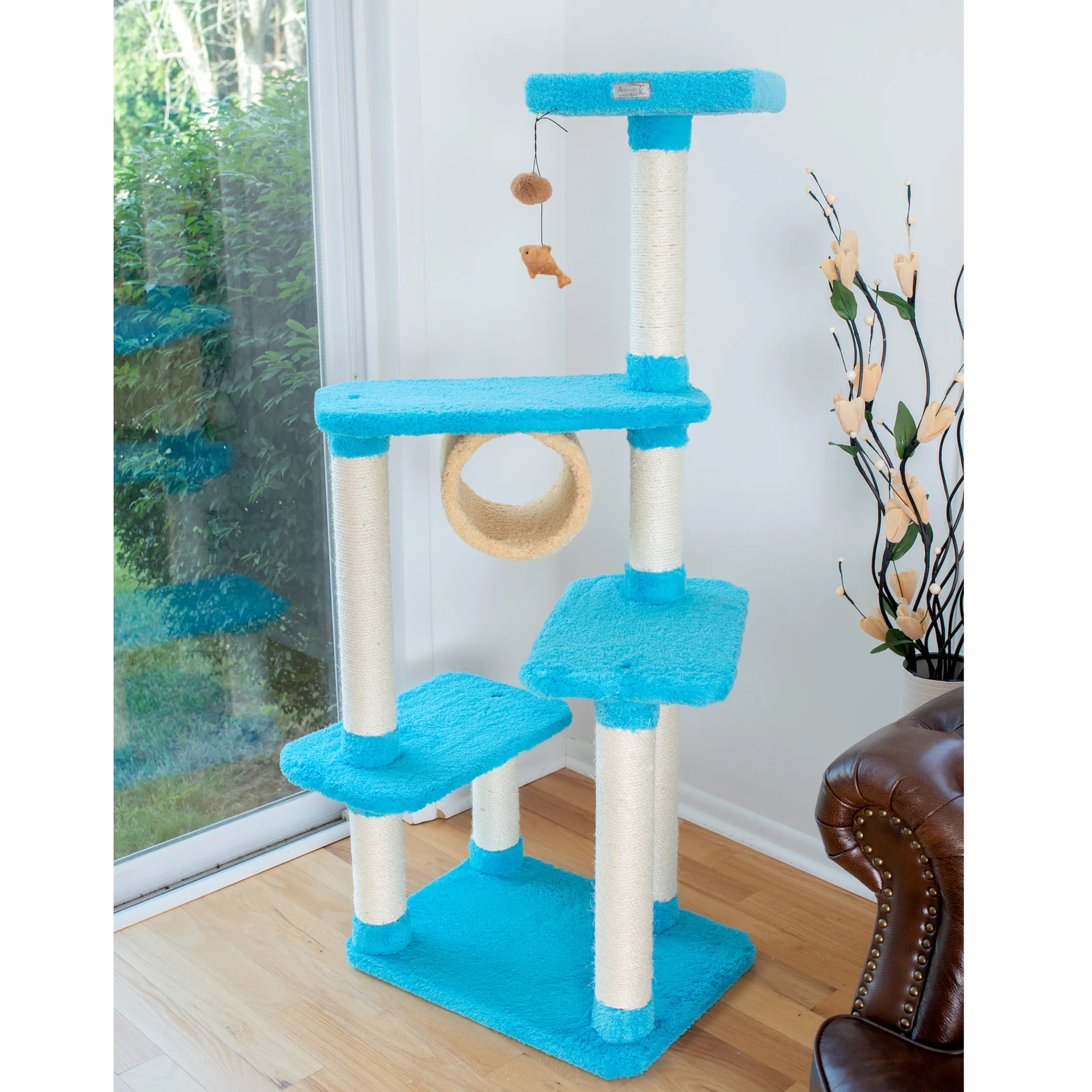Armarkat Cat Climber, Real Wood Cat Junggle Tree Skyblue - Image 2