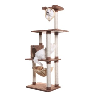 Real Wood 70″ Cat tree With Scratch posts, Hammock for Cats