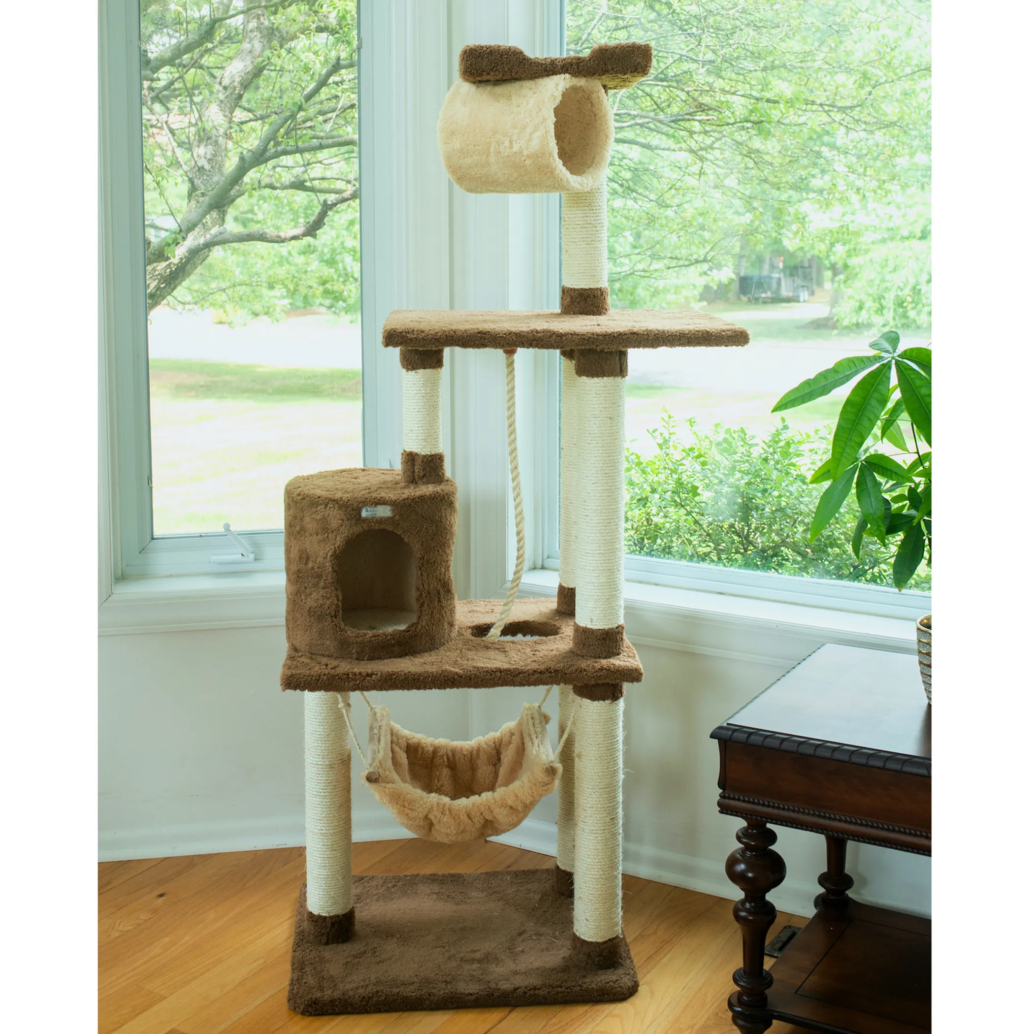 Real Wood 70" Cat tree With Scratch posts, Hammock for Cats - Image 2