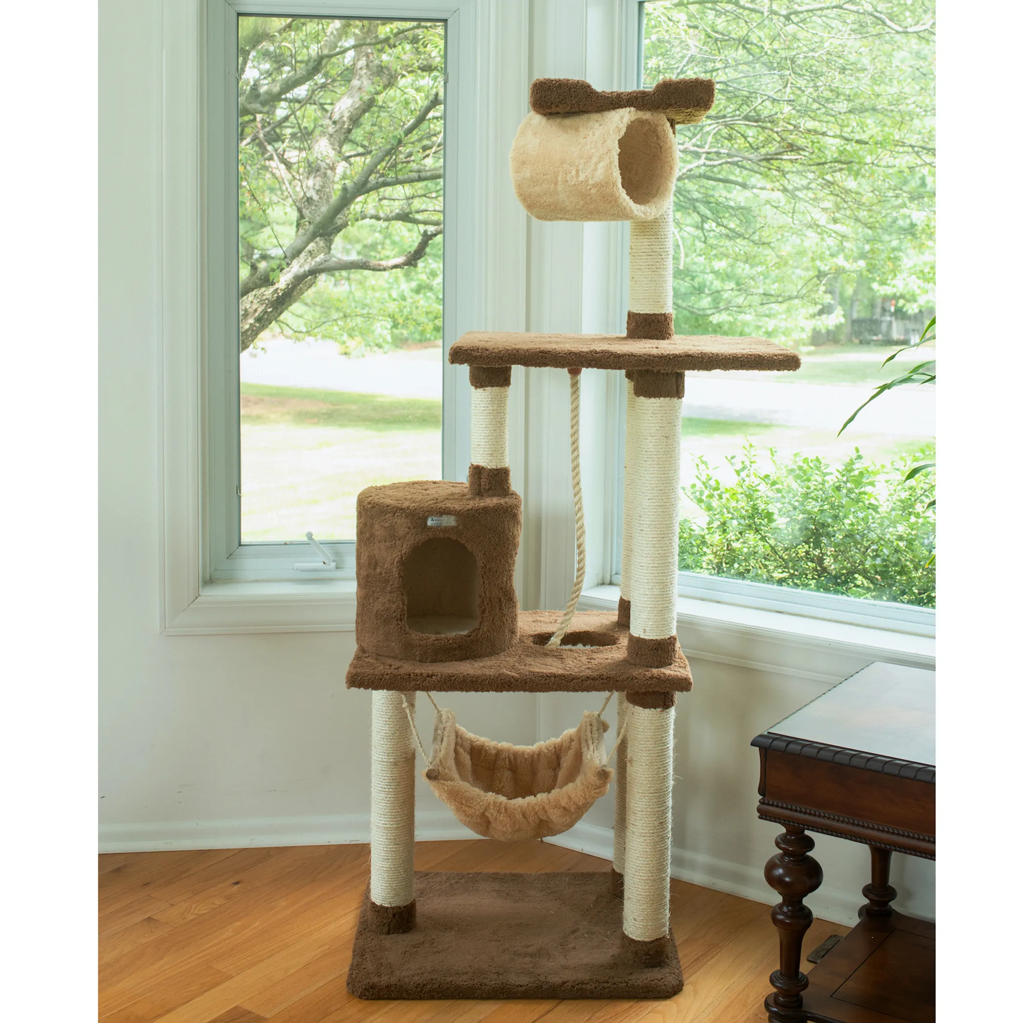 Real Wood 70" Cat tree With Scratch posts, Hammock for Cats - Image 3