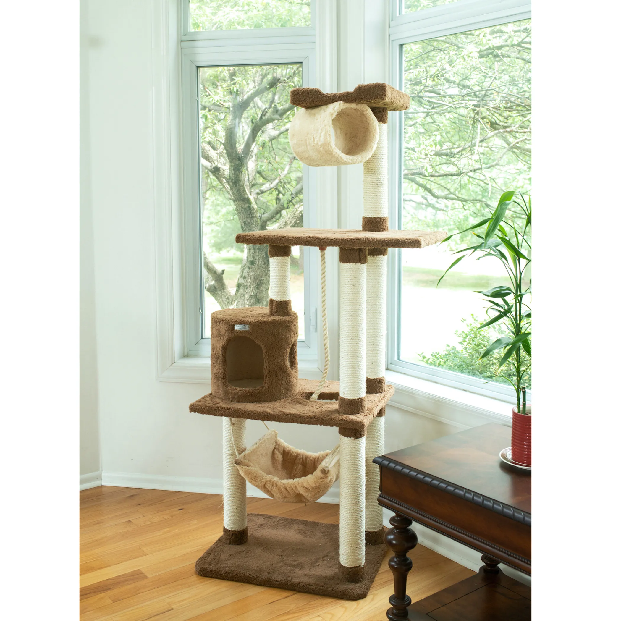 Real Wood 70" Cat tree With Scratch posts, Hammock for Cats - Image 4