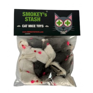 Smokey’s Stash Rabbit Fur Mouse Cat Toy